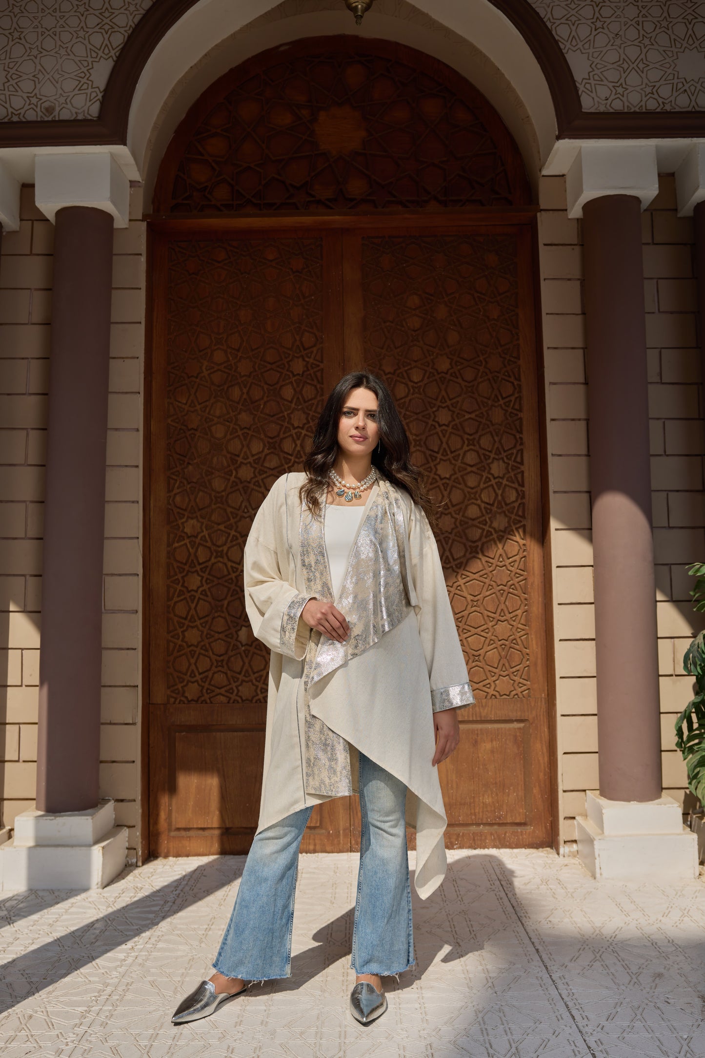 linen shimmery cardigan