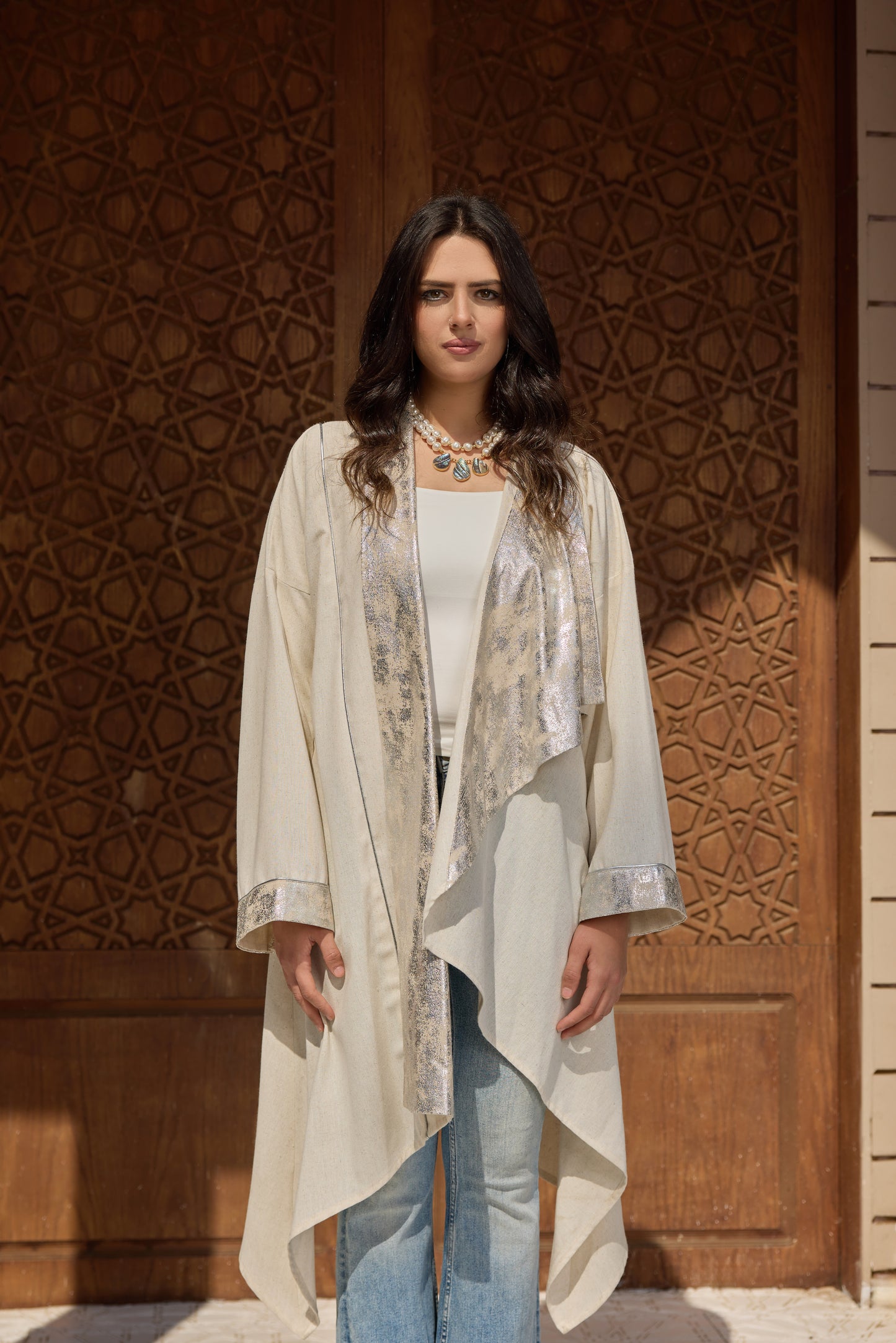 linen shimmery cardigan