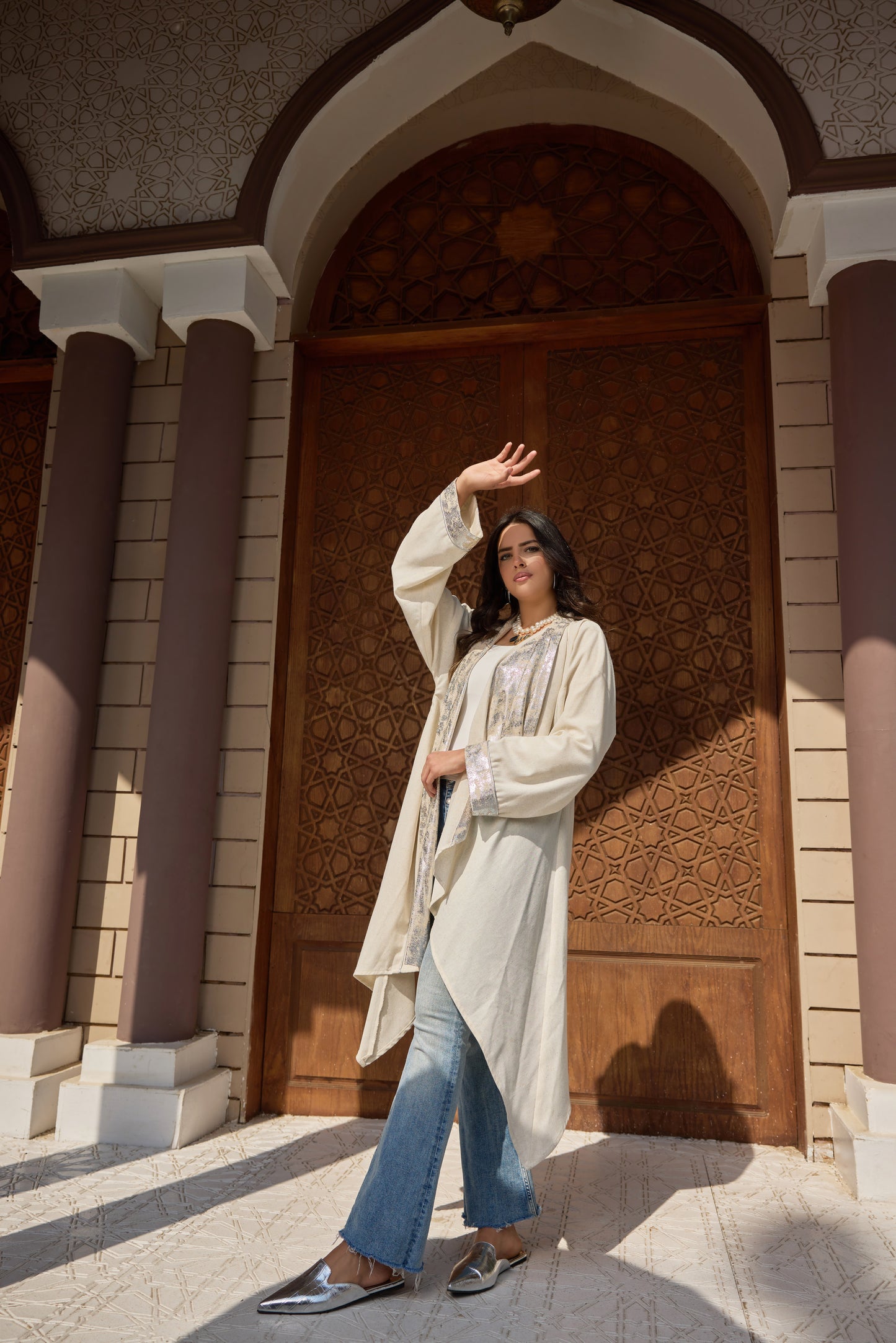 linen shimmery cardigan