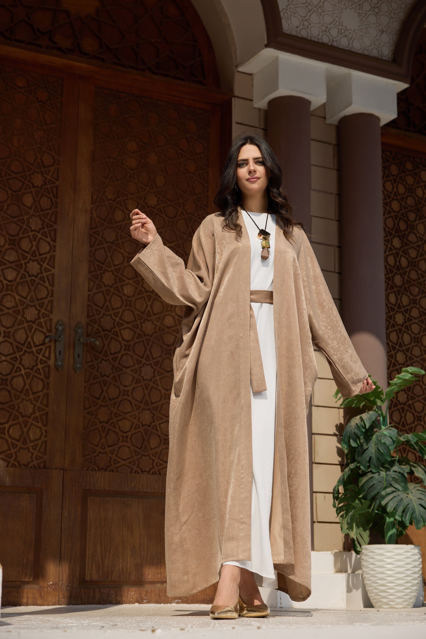 moon light beige kaftan