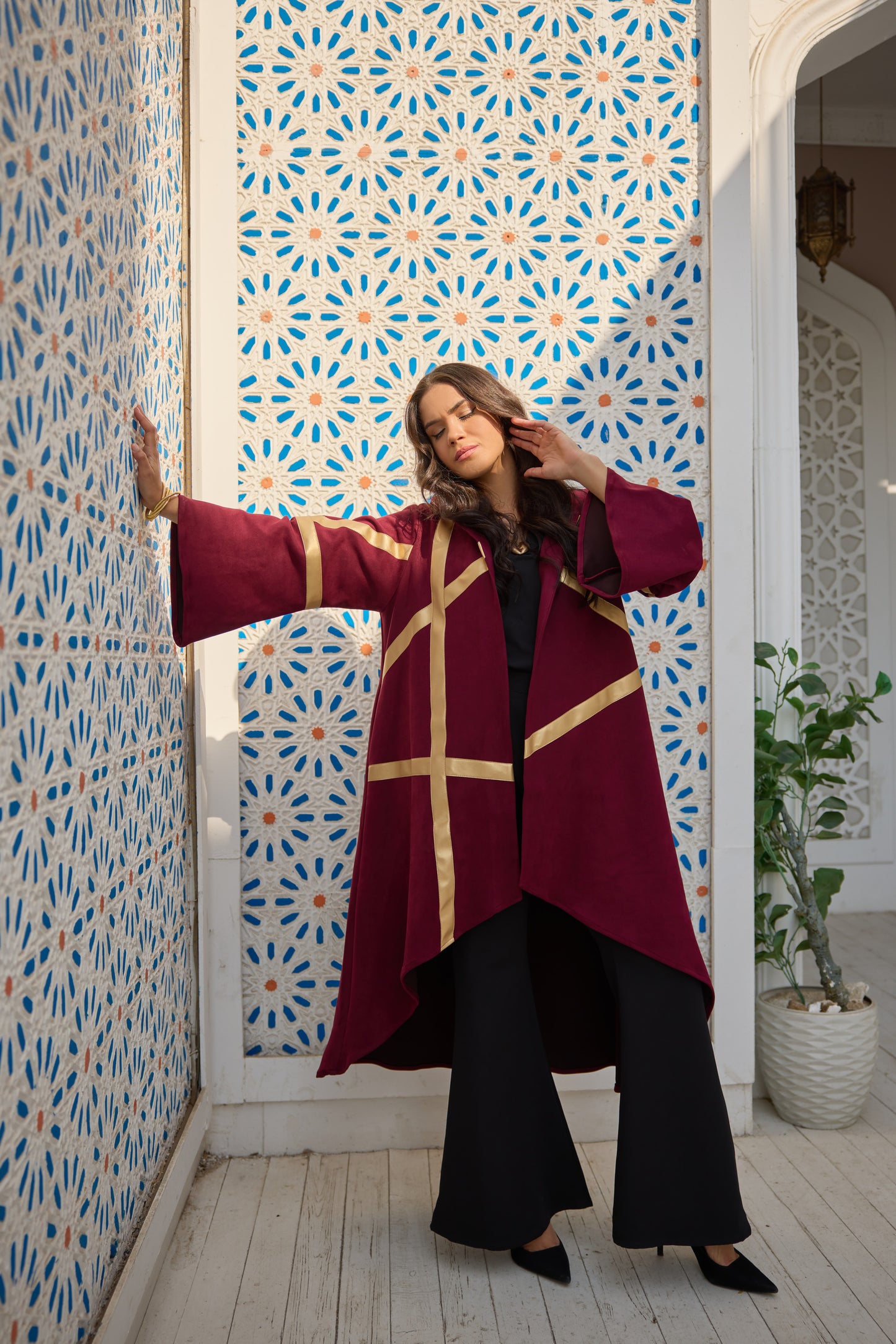 Hooded Suede Kaftan