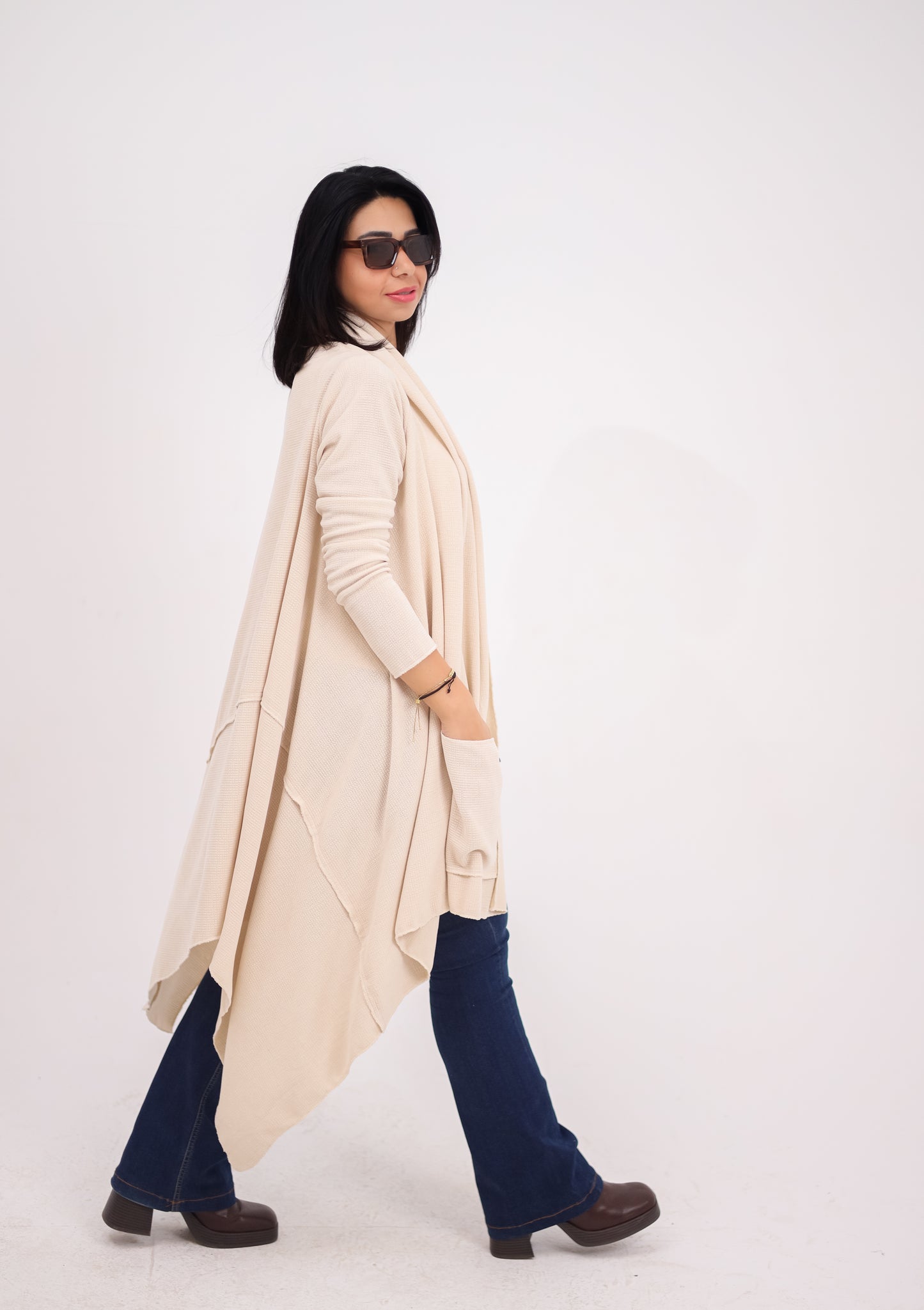Asymmetrical knit cardigan