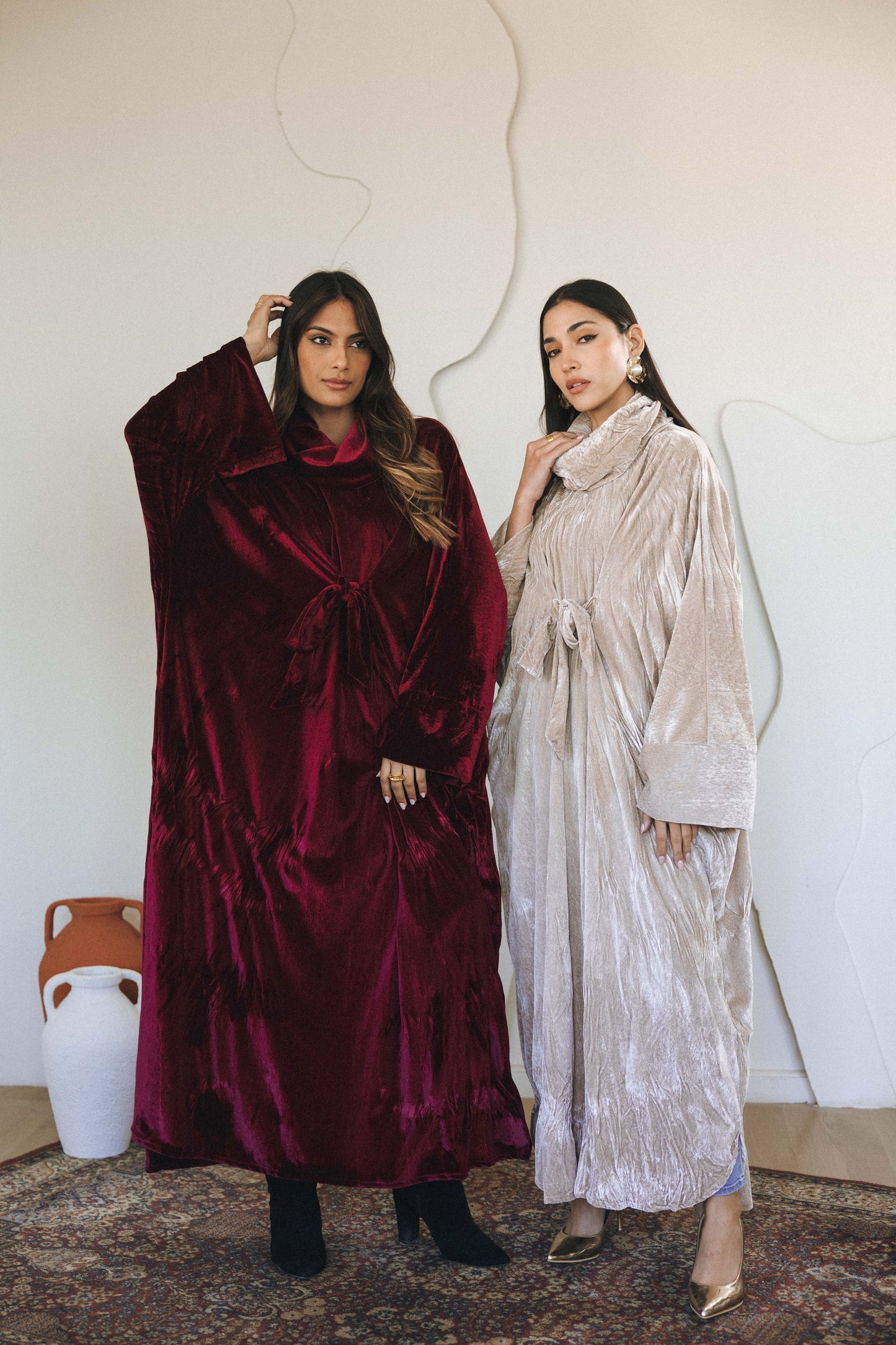 VELVET SERENITY KAFTAN - BURGUNDY