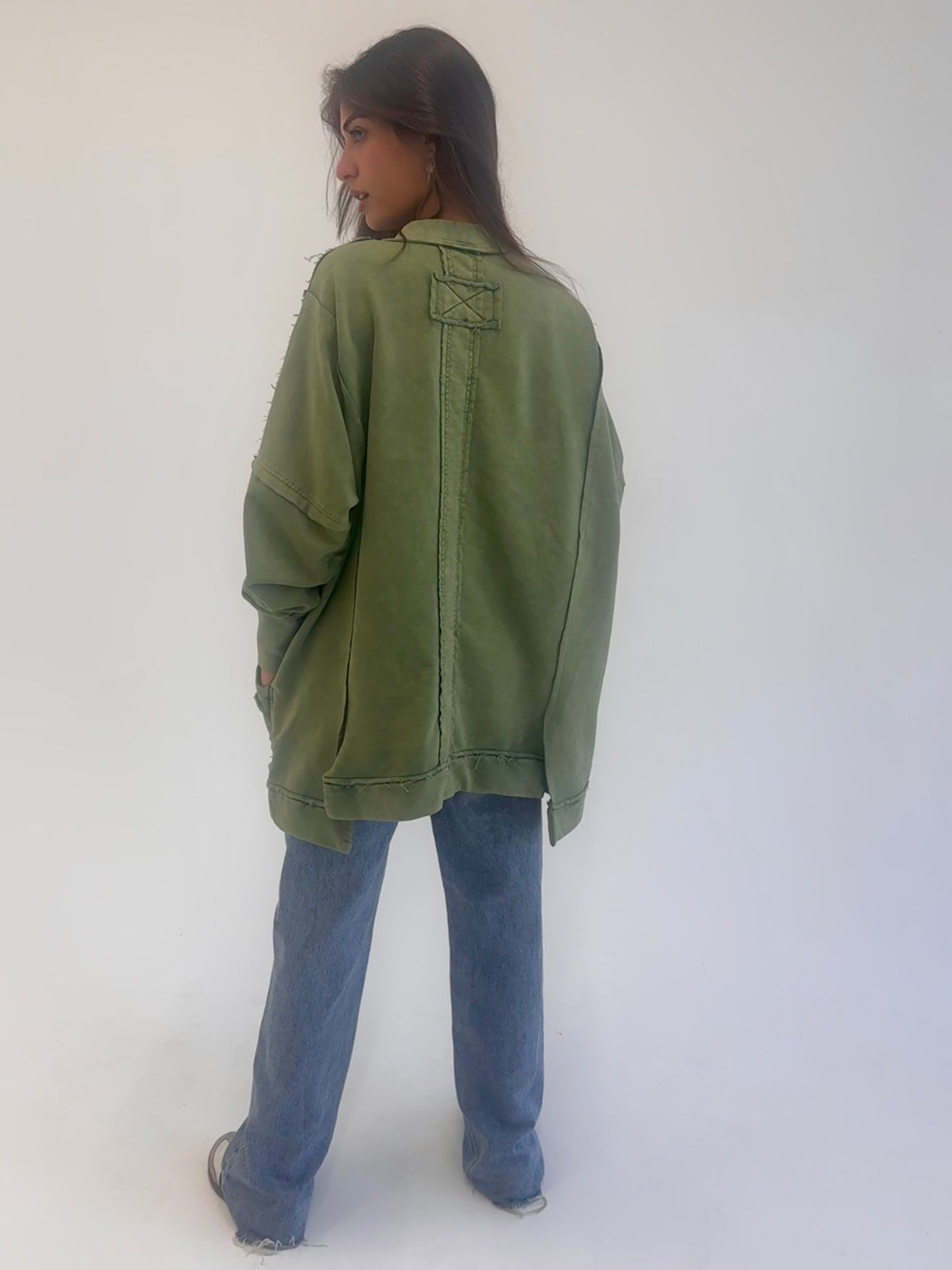 Washed sweatshirt - Olive