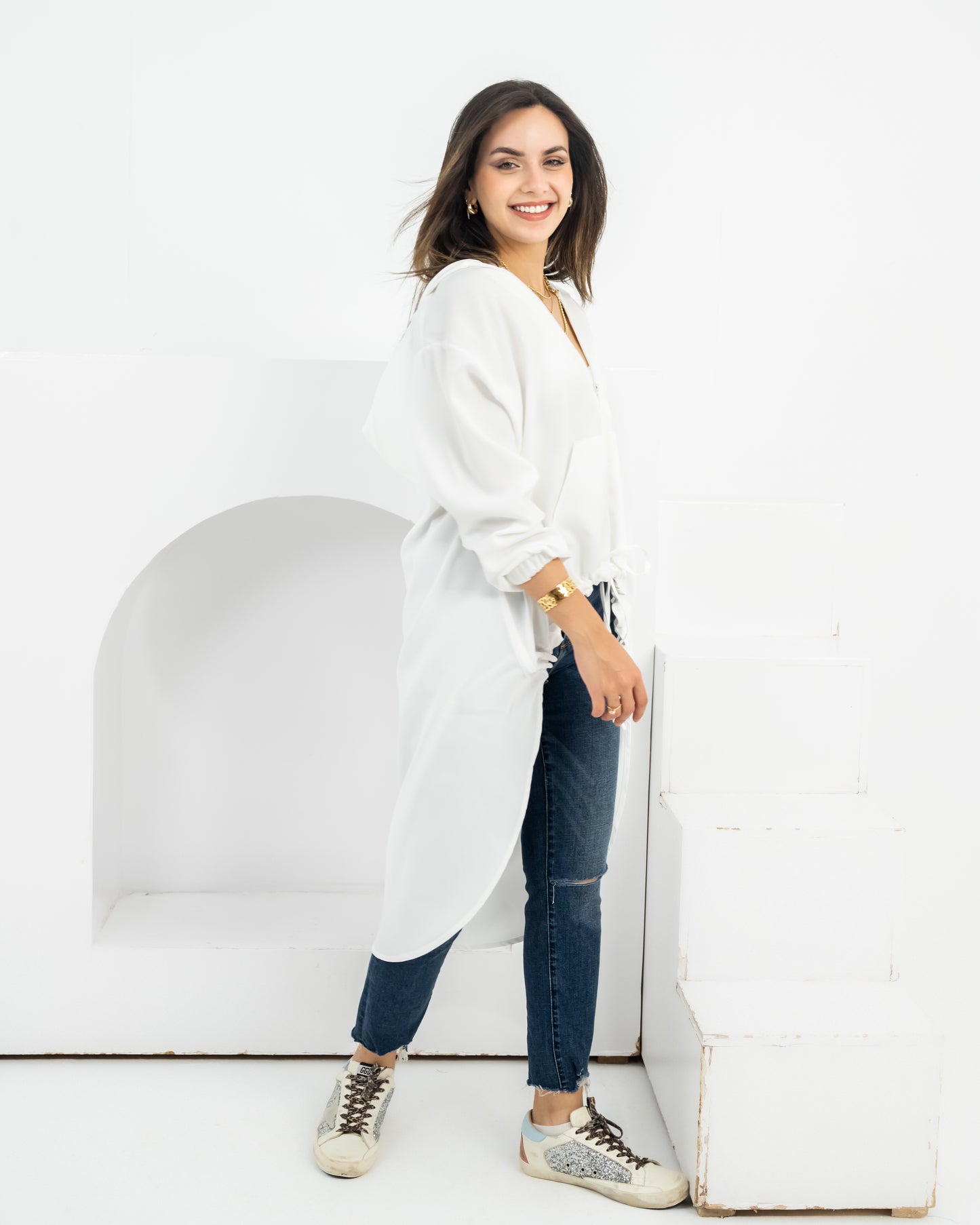 High law zipper cardigan