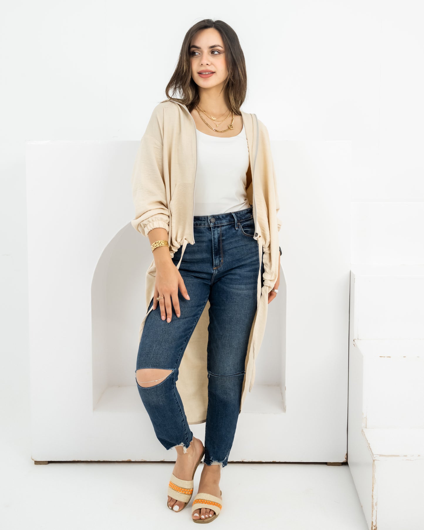 High law zipper cardigan