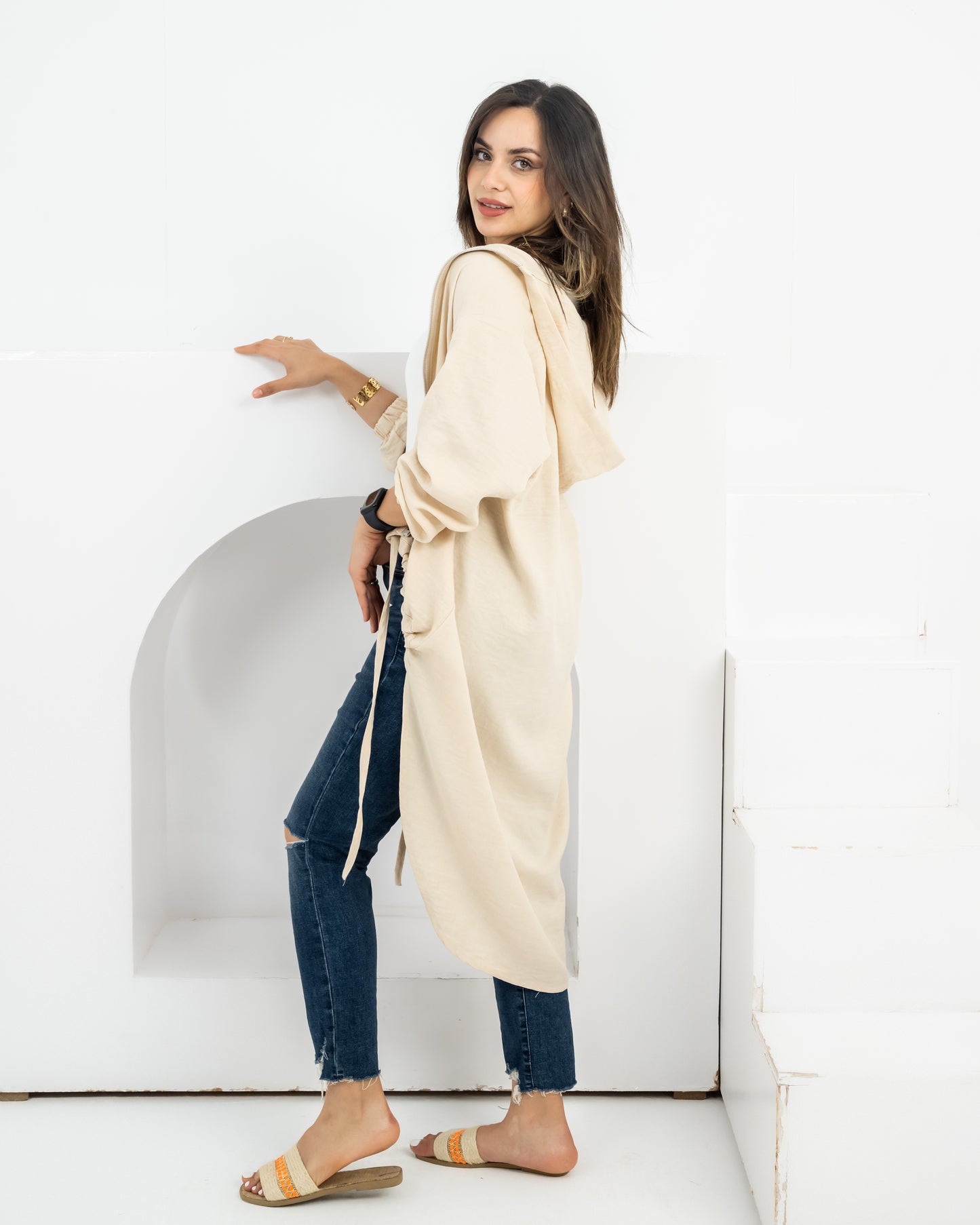 High law zipper cardigan