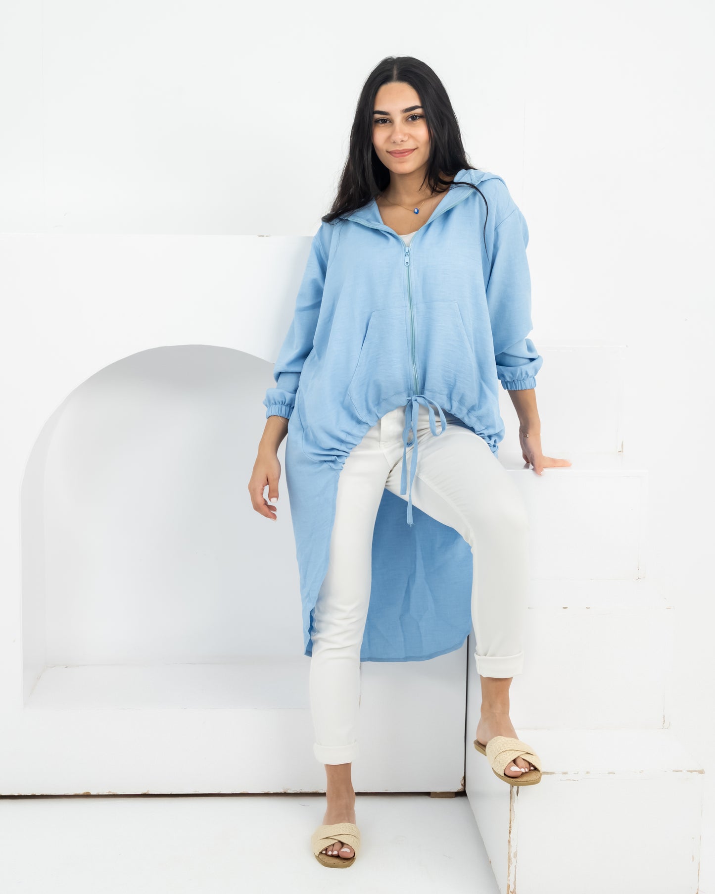 High law zipper cardigan