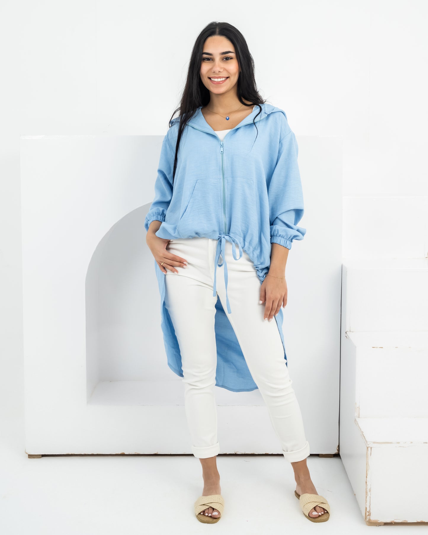 High law zipper cardigan