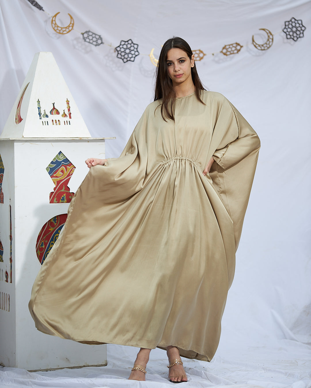 Soft Satin kaftan dress