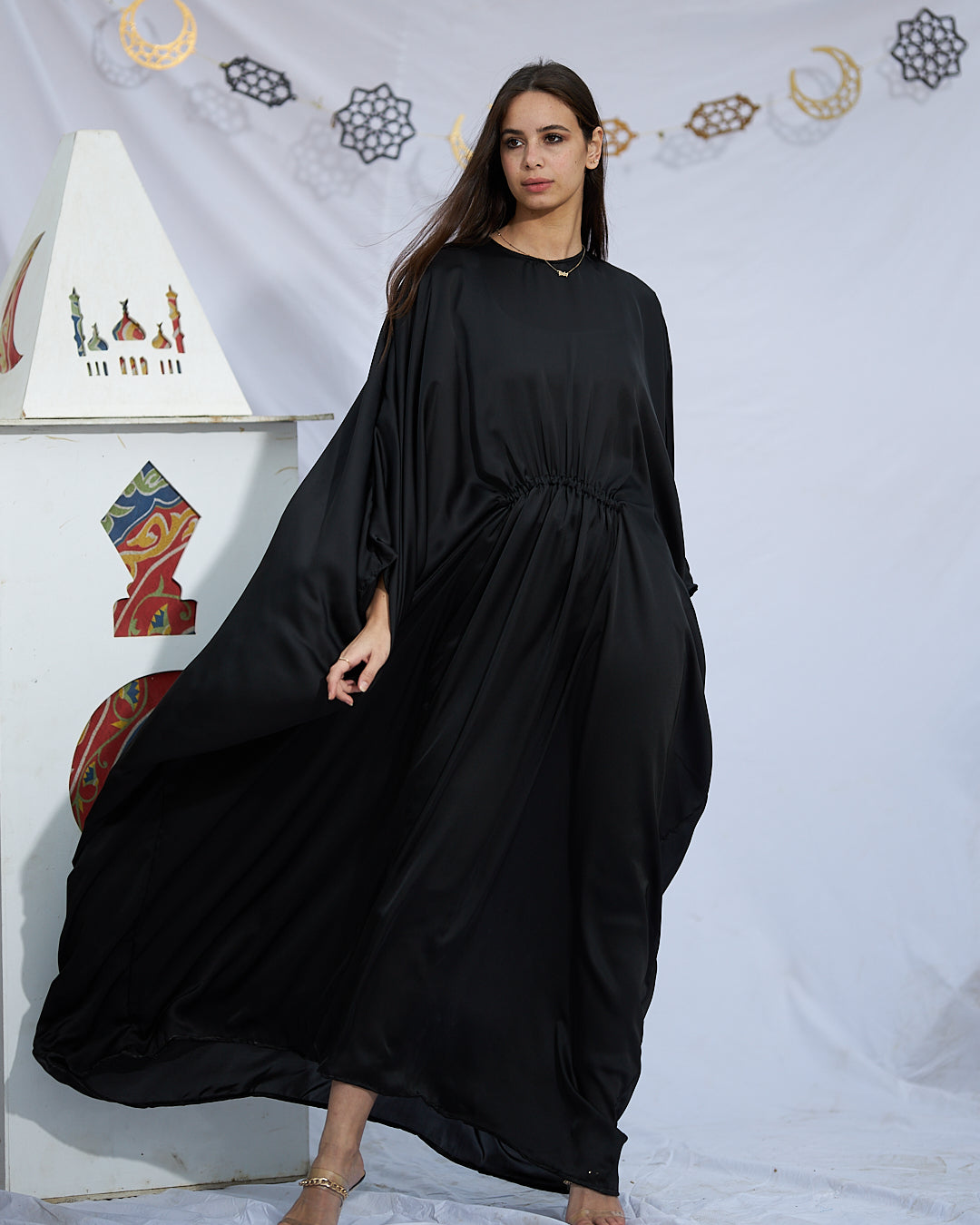 Soft Satin kaftan dress