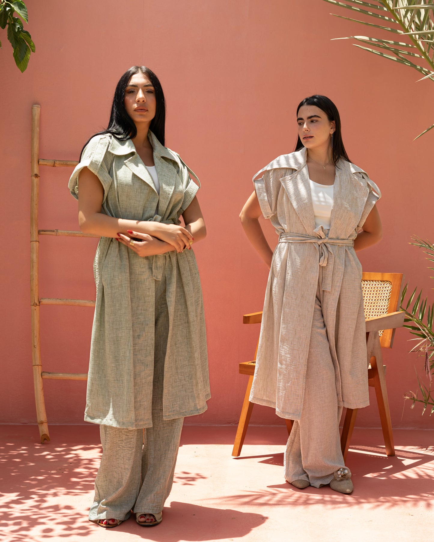 Serene linen set in beige