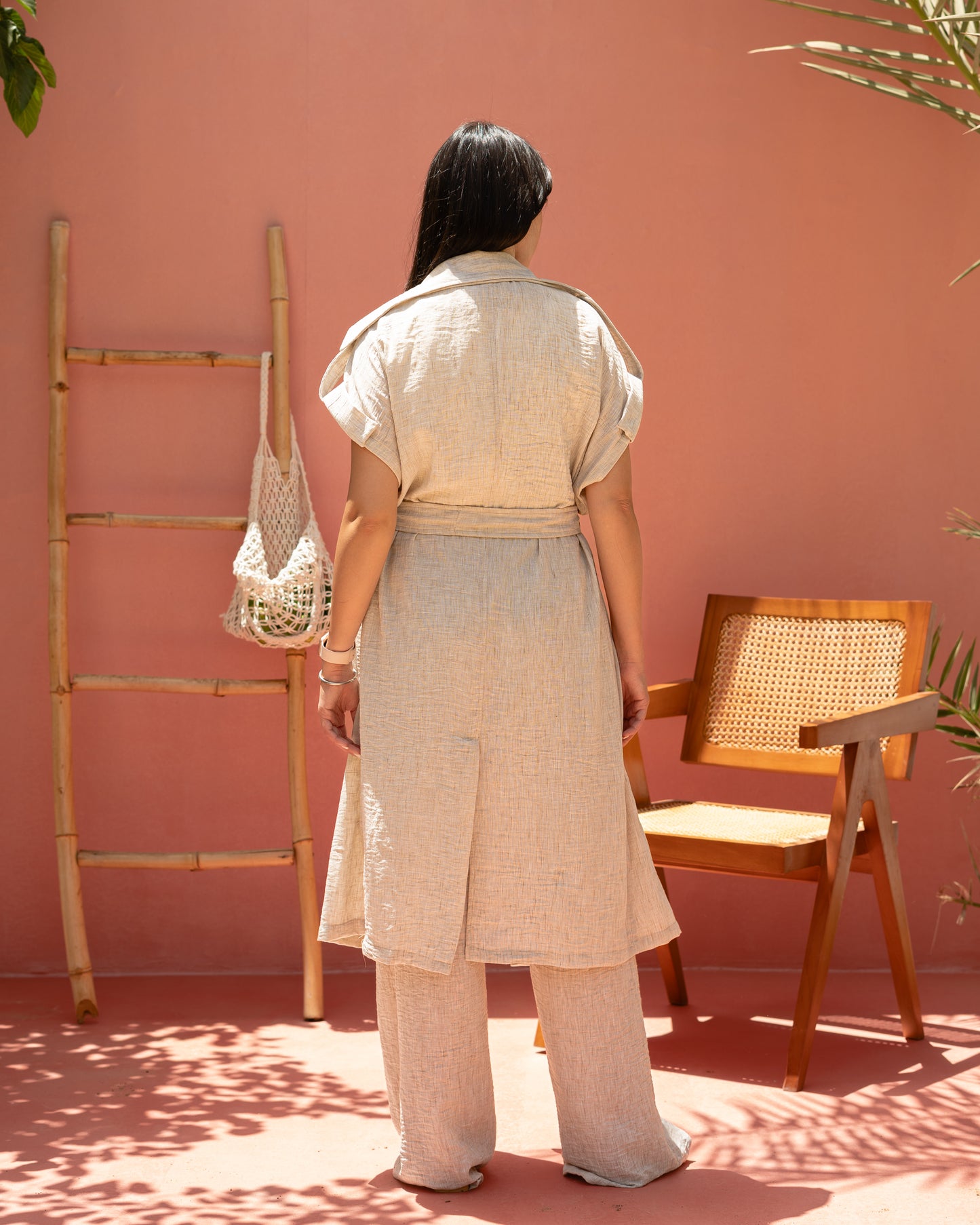 Serene linen set in beige