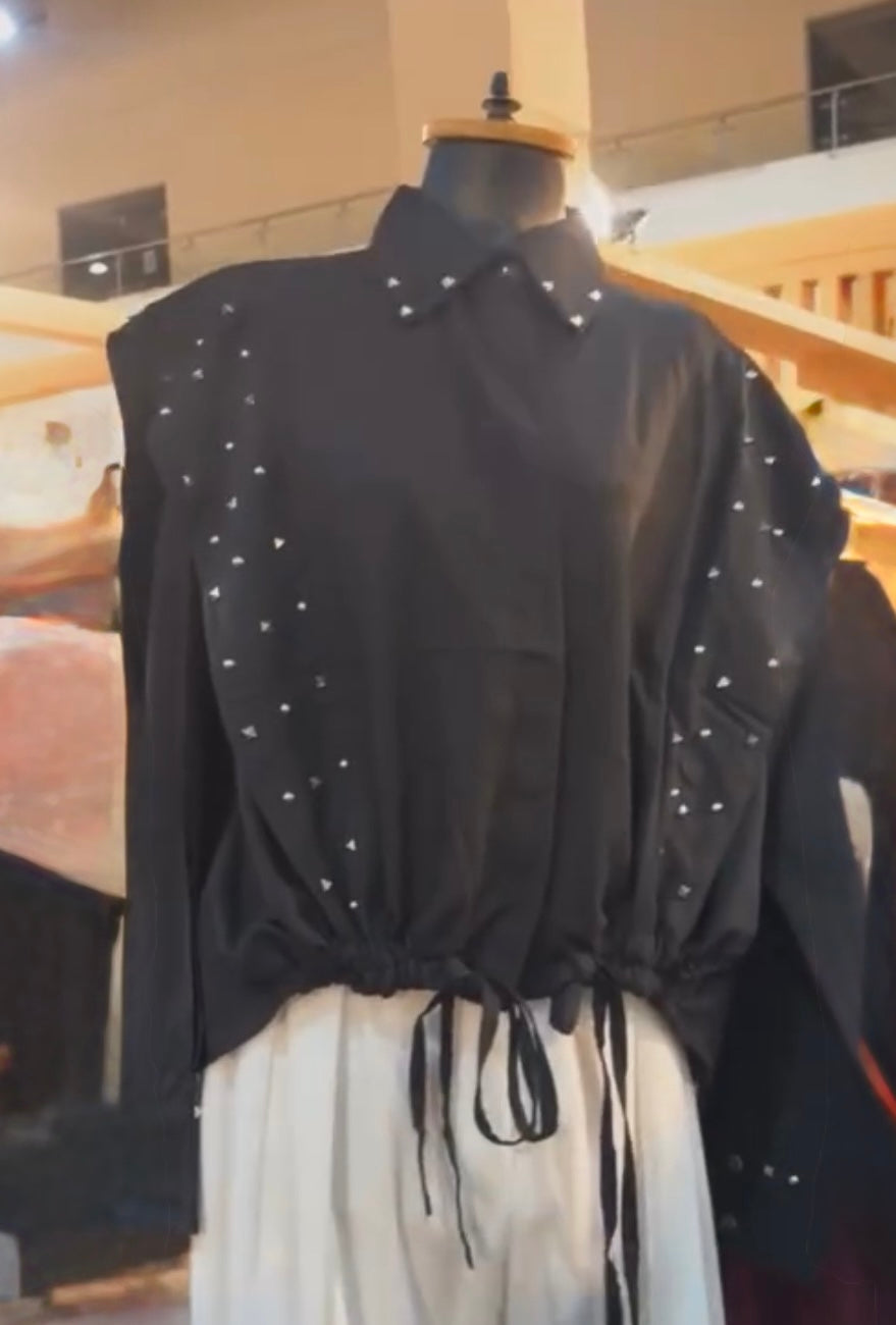 Studded linen shirt