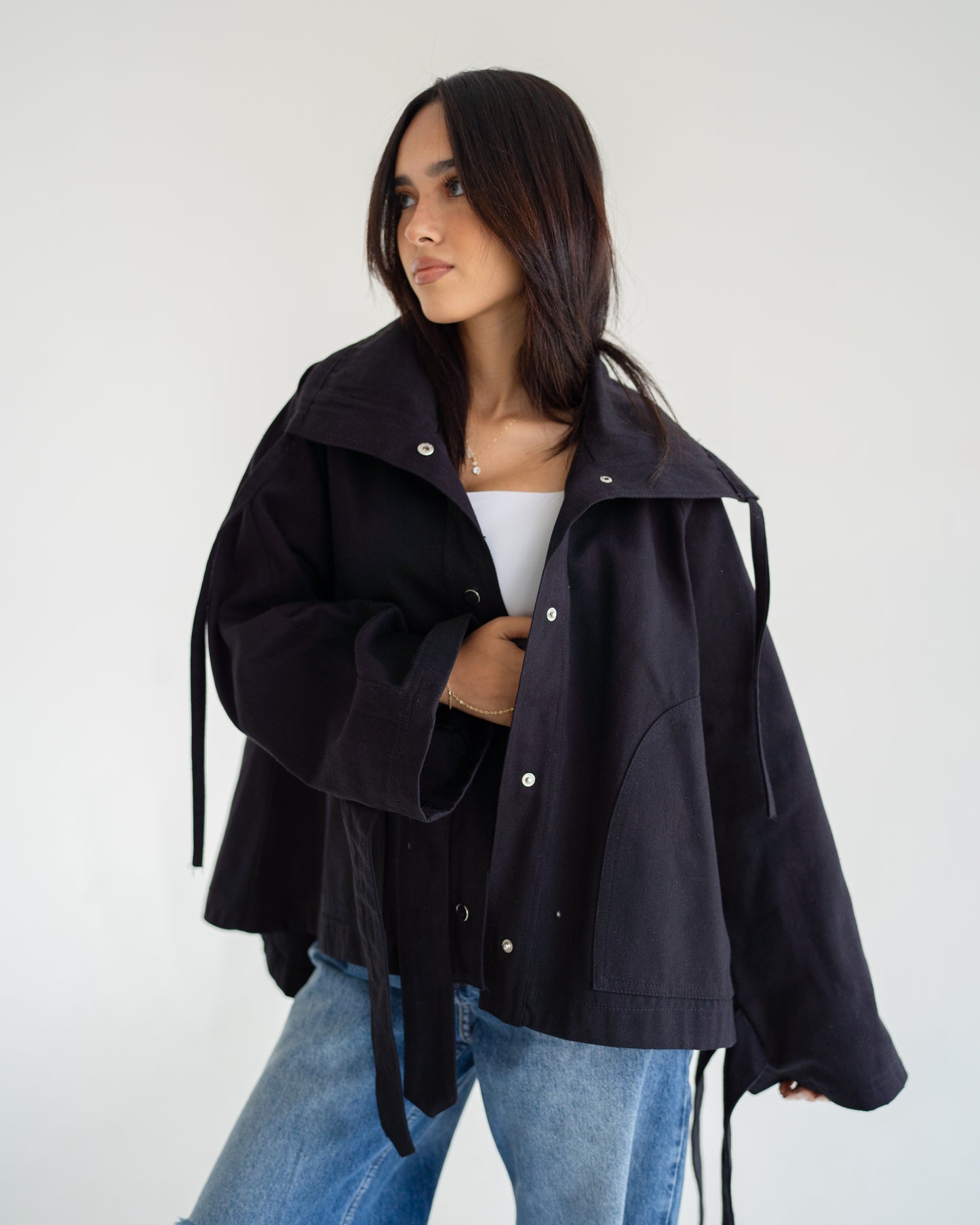 Gabardine loose jacket