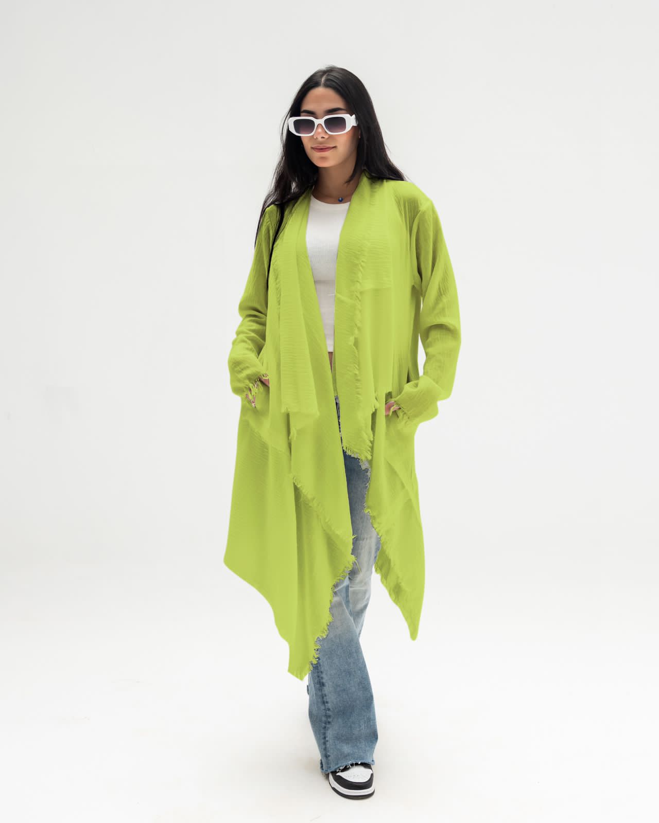 fringes linen cardigan