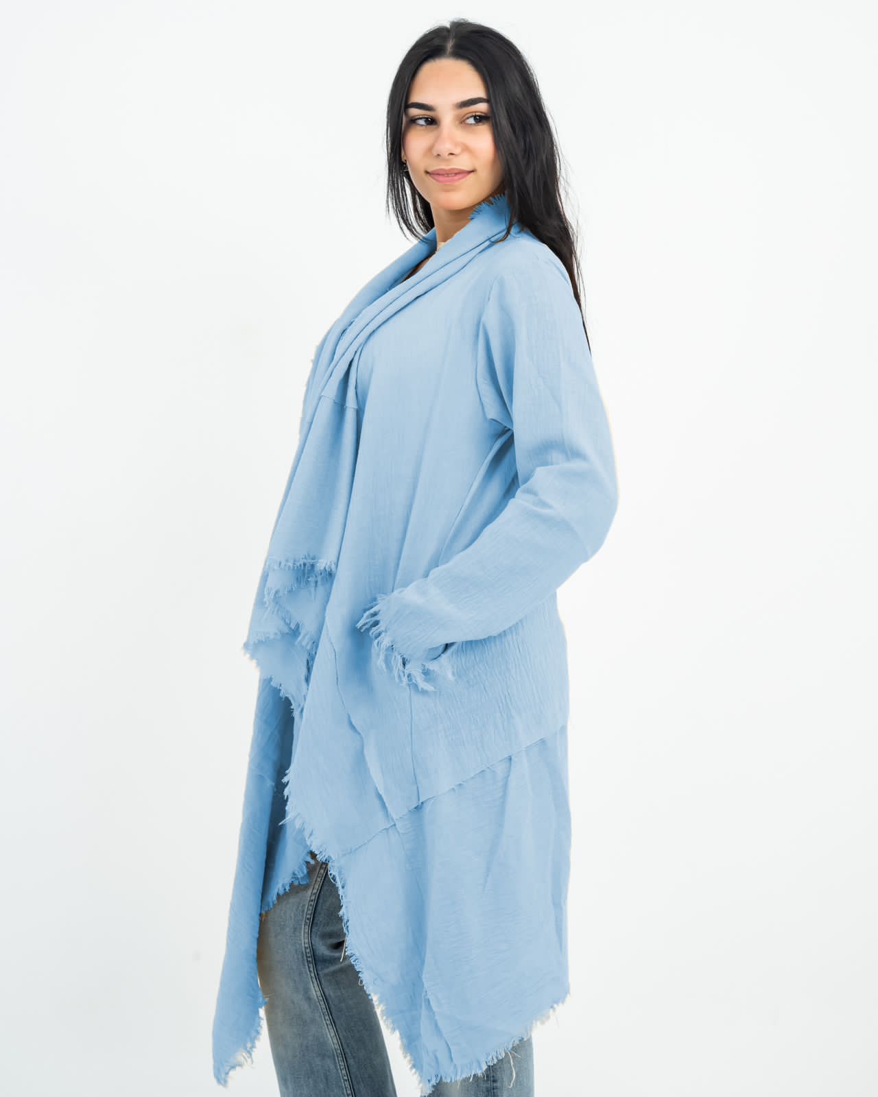fringes linen cardigan