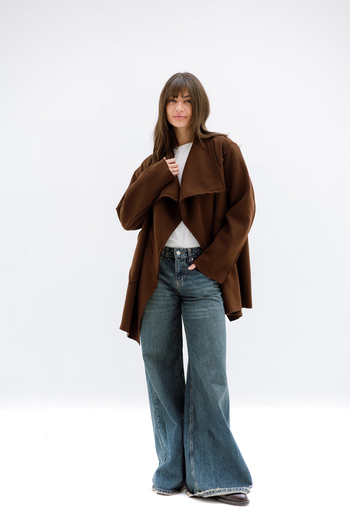 Unfinished Milton cardigan - BROWN