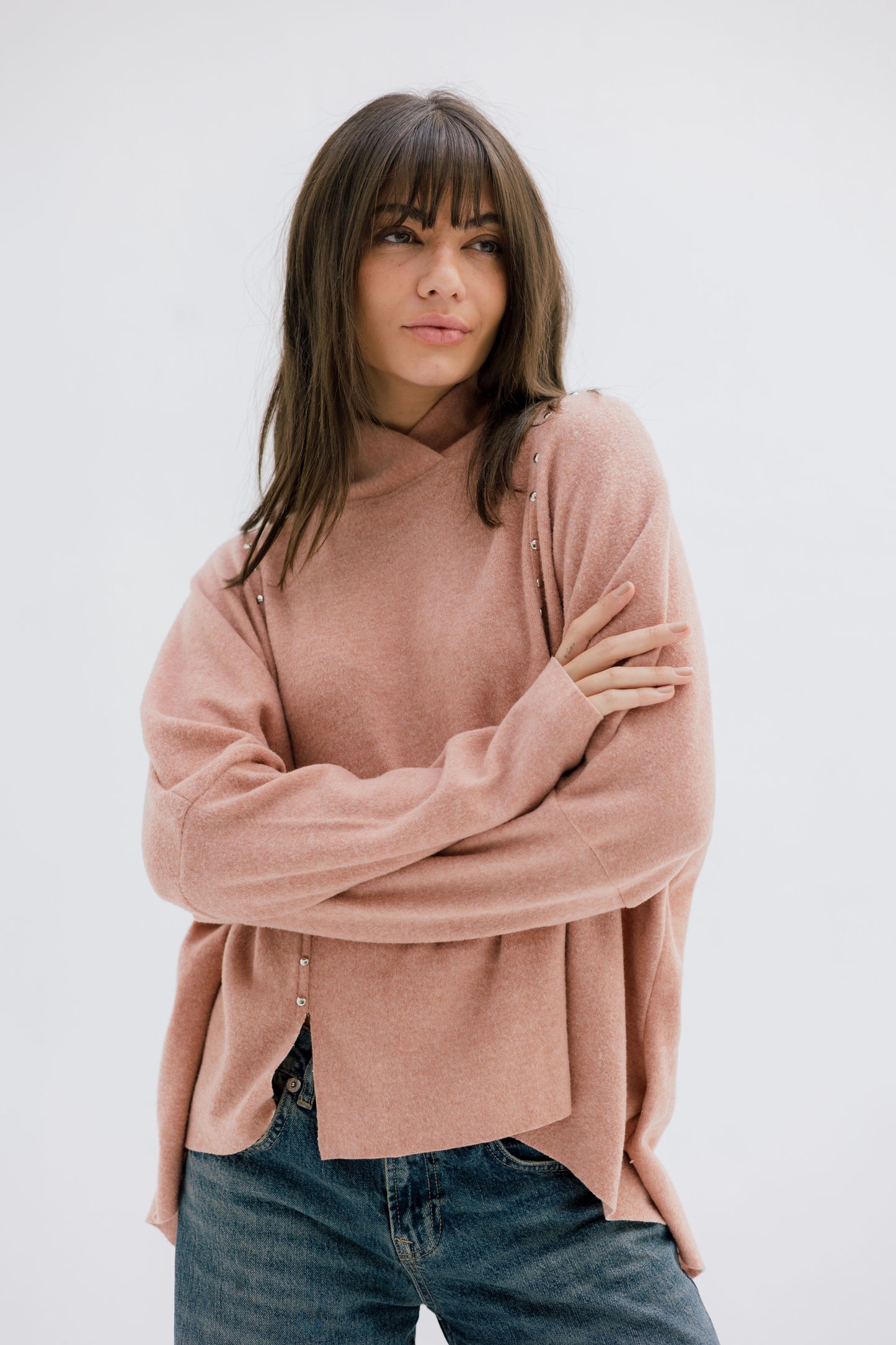 Studded knit top - PINK