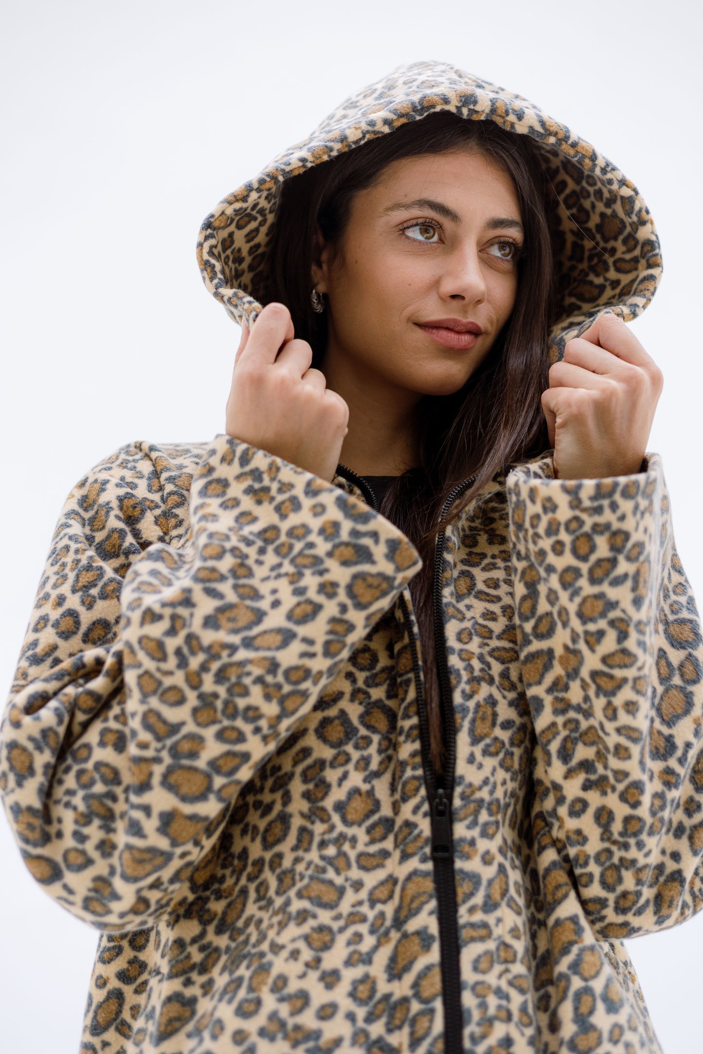 Leopard wool jacket