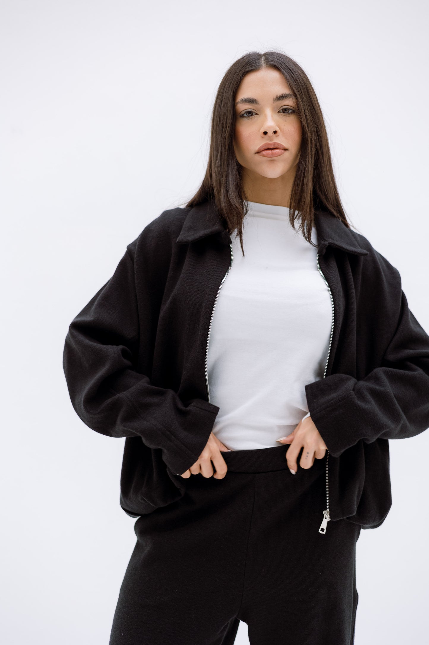 The calm zip set - BLACK