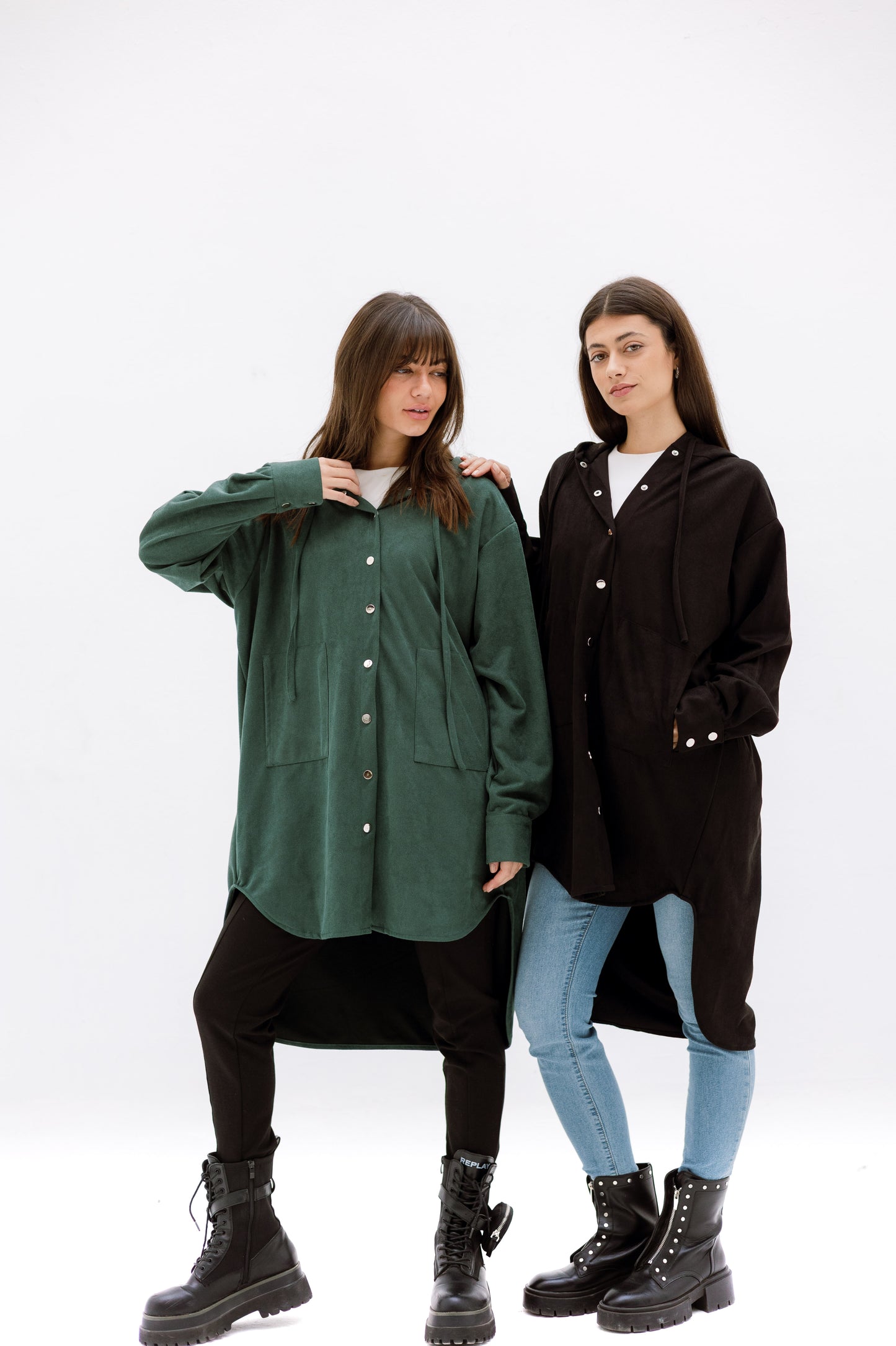 The striped suede oversized shirt