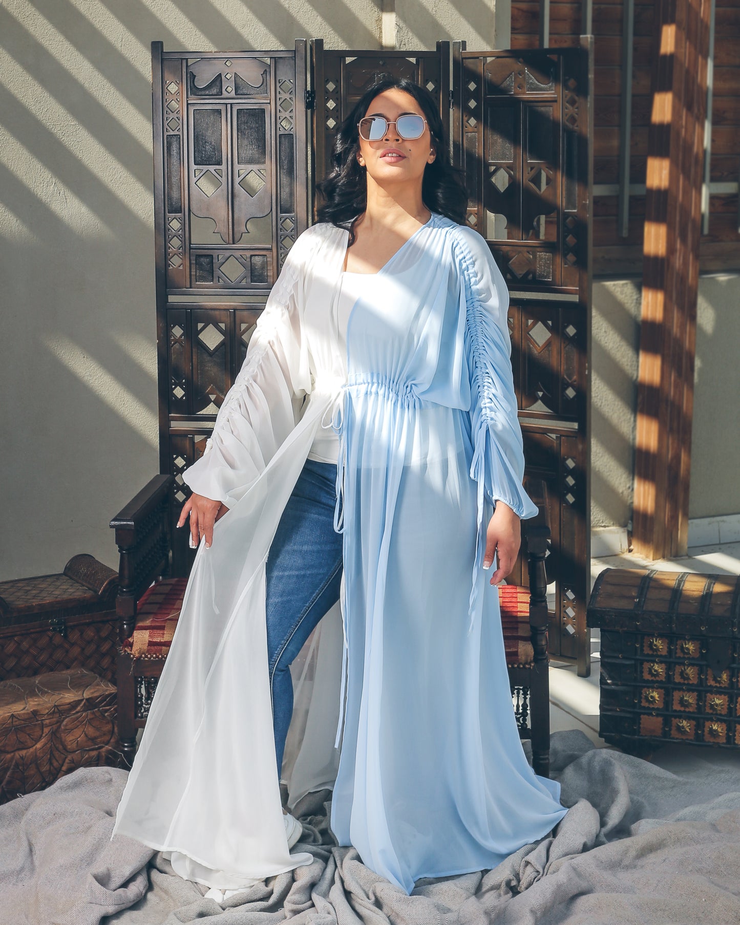 Chiffon Ruched Abaya