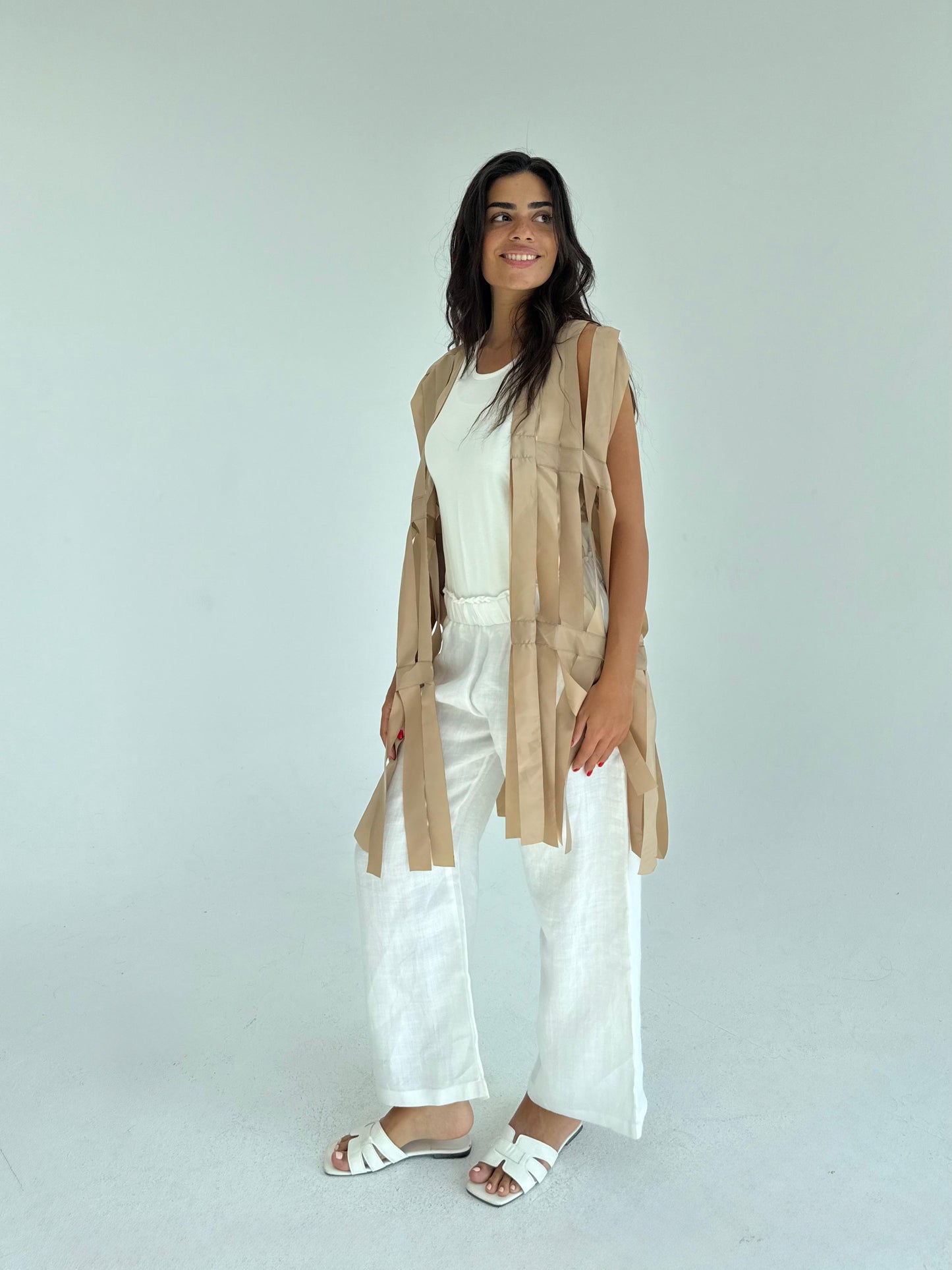 Cut out fringes summer cardigan