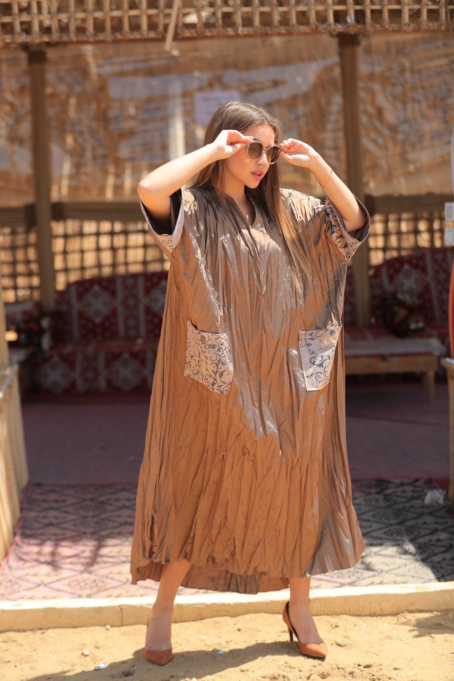 Crinkled Kaftan dress