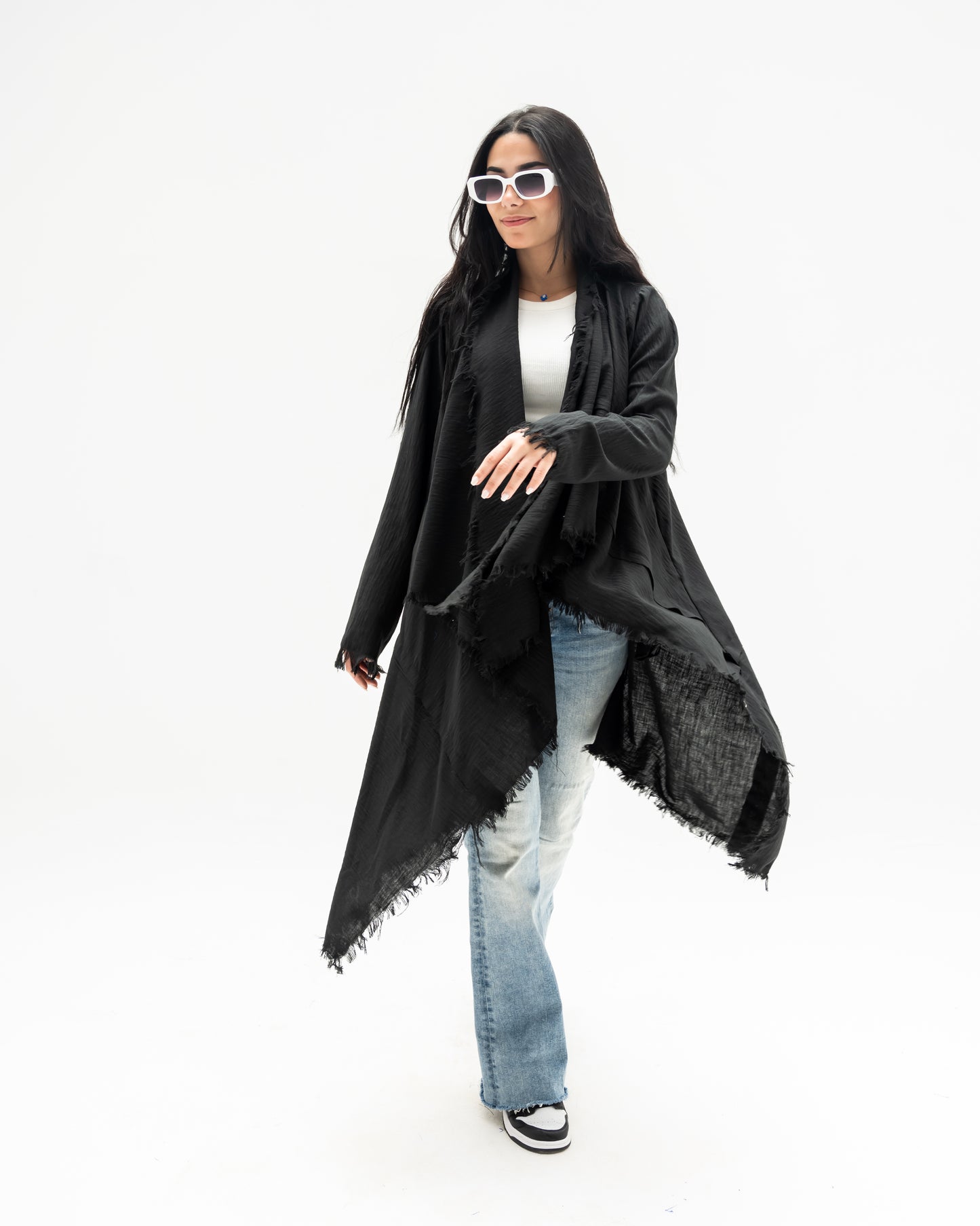 fringes linen cardigan