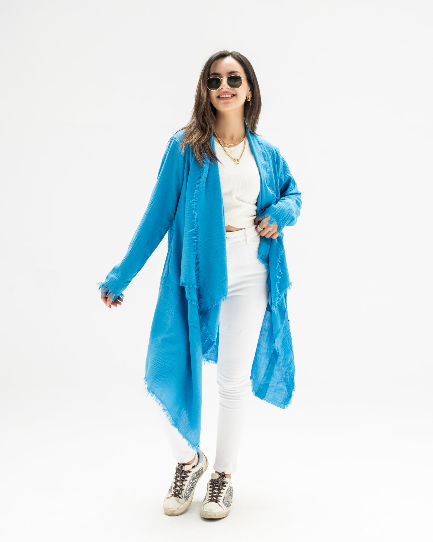 fringes linen cardigan