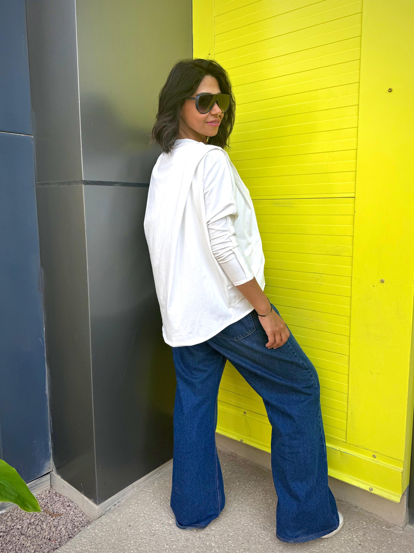 Ruched cotton t-shirt