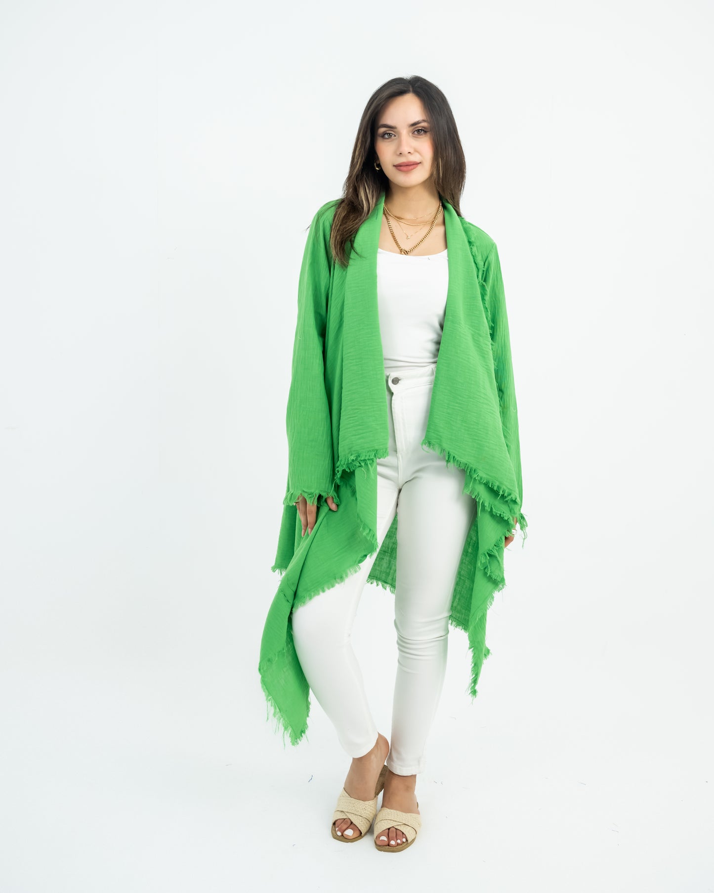 fringes linen cardigan