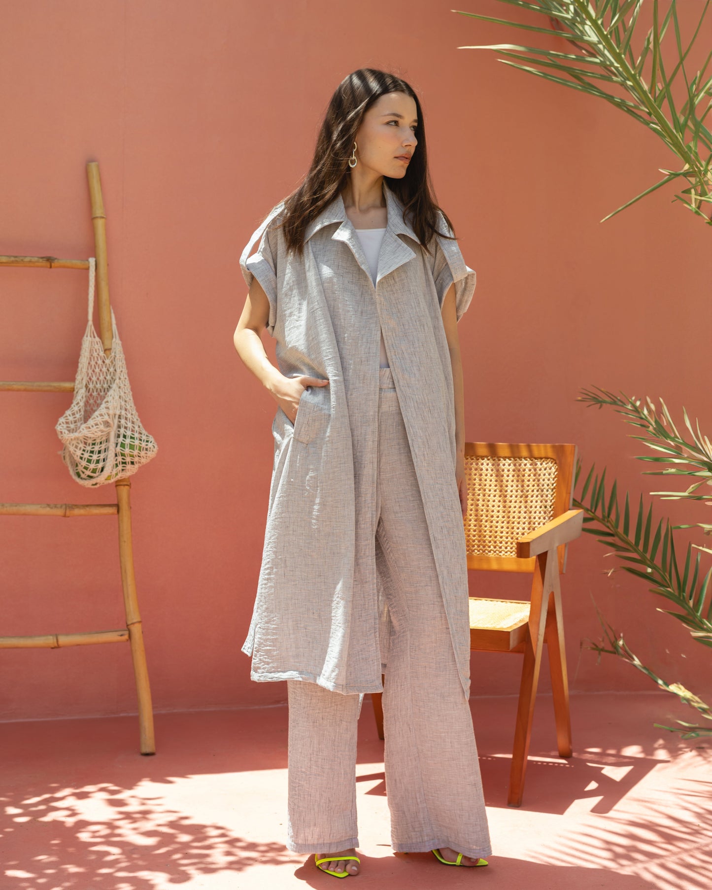 Serene linen set in Gray