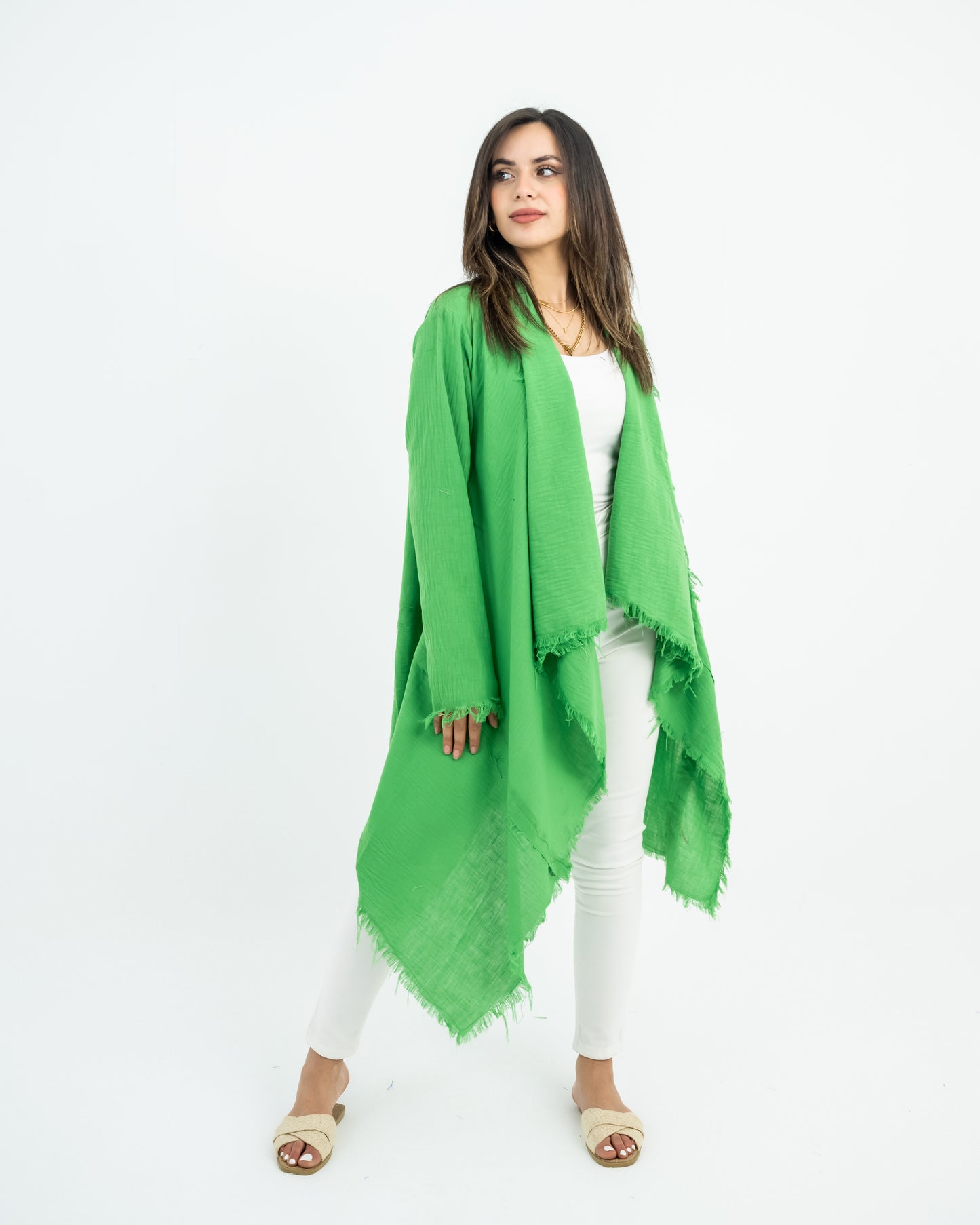 fringes linen cardigan