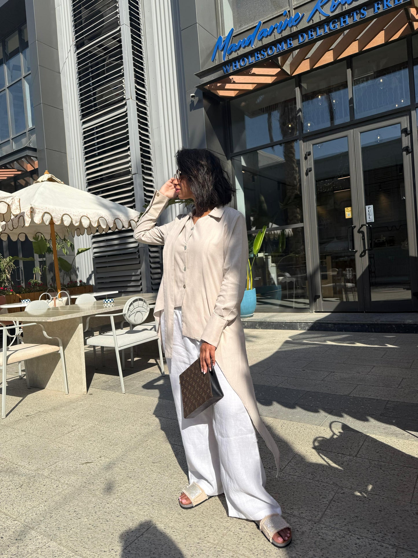 Asymmetric linen shirt