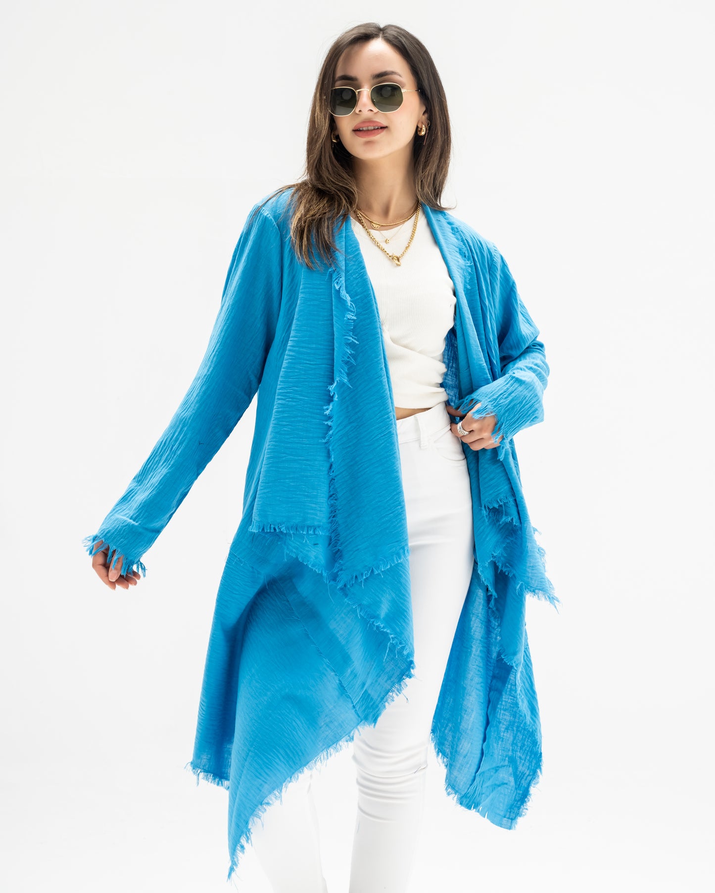 fringes linen cardigan