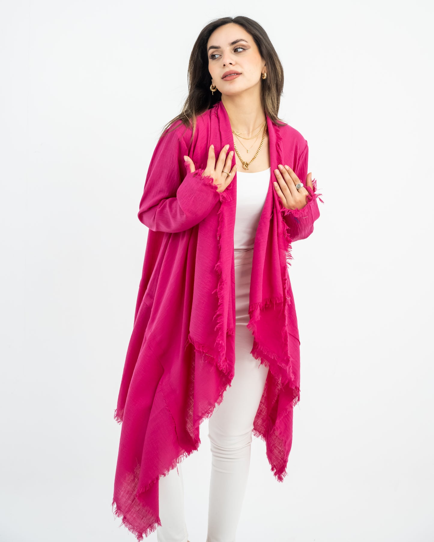 fringes linen cardigan