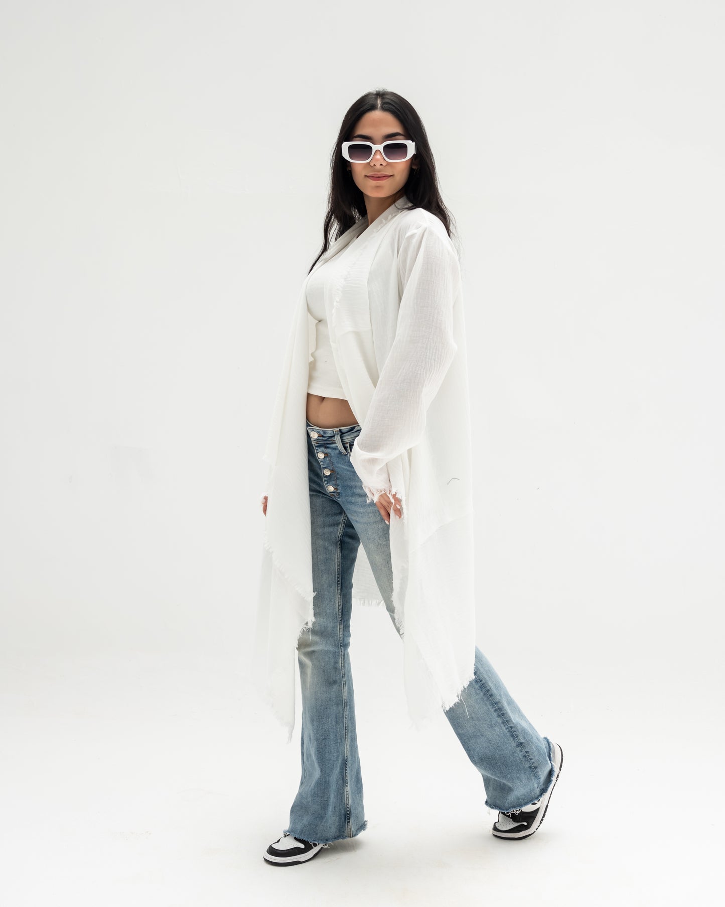 fringes linen cardigan