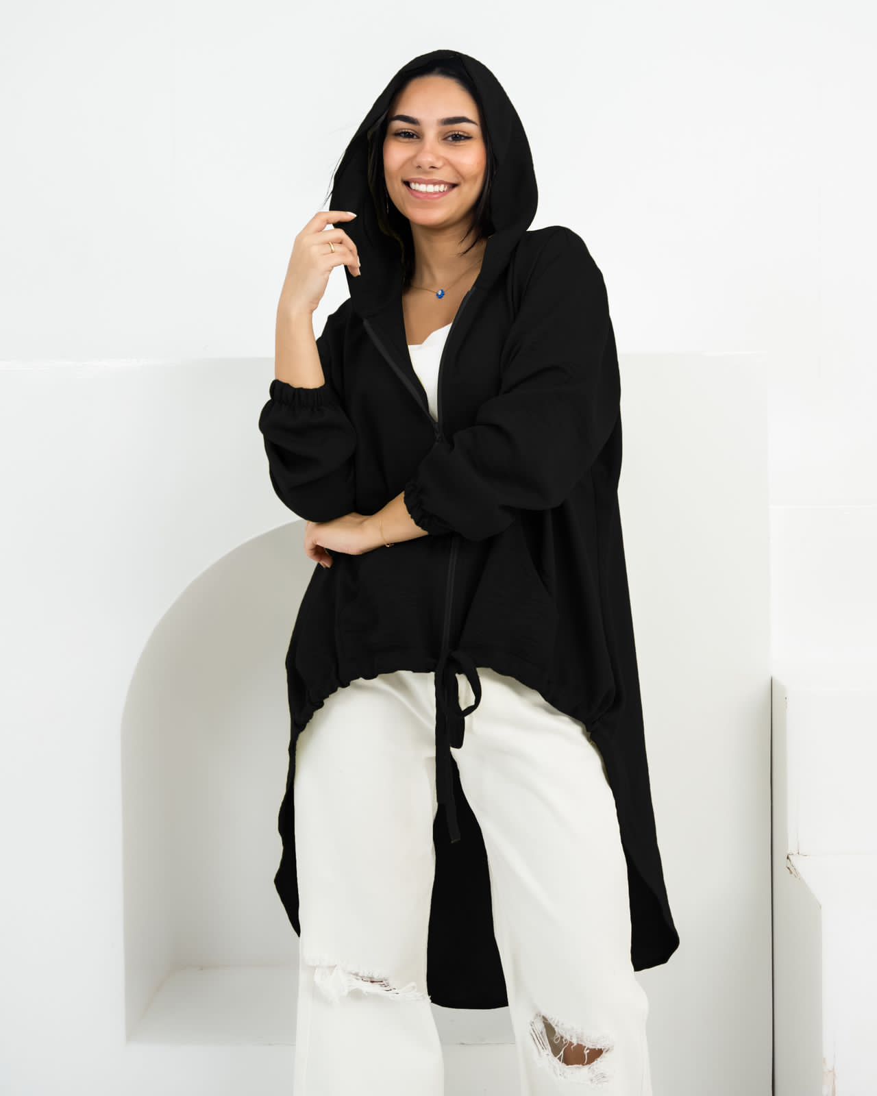 High law zipper cardigan