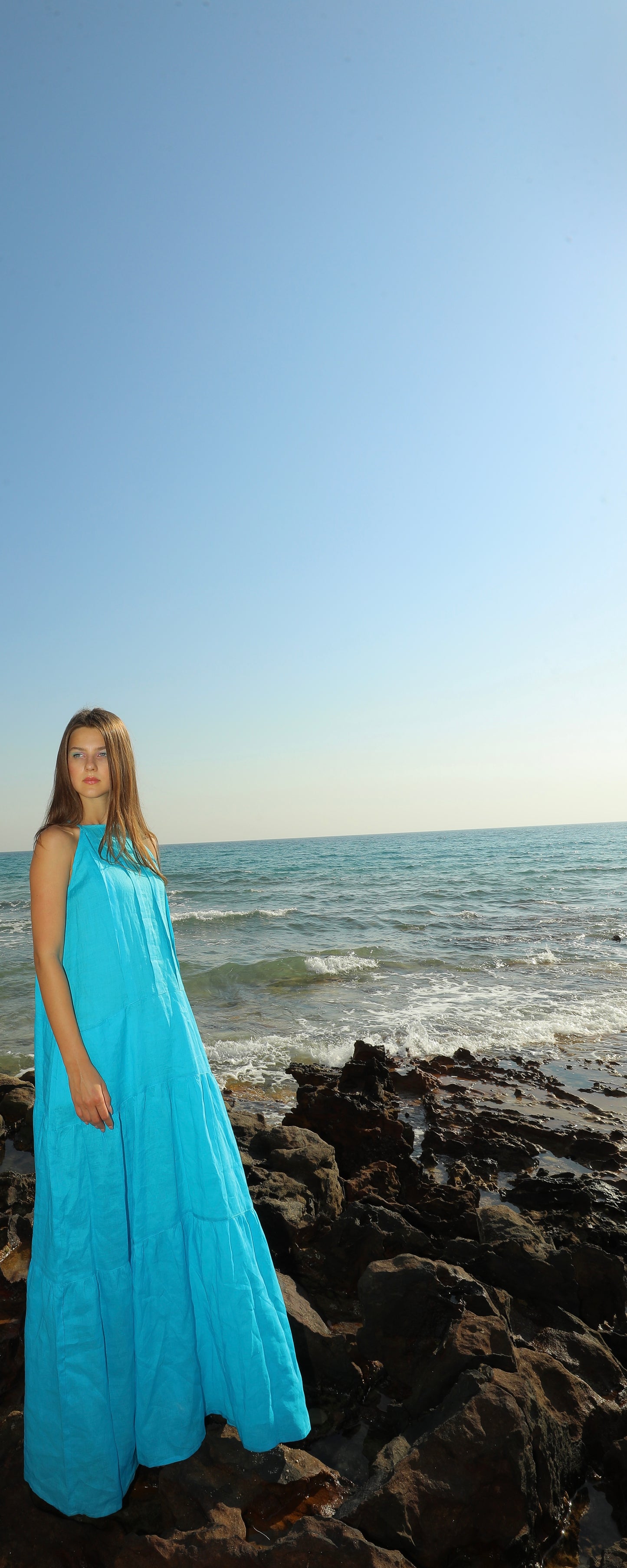 Linen wide dress