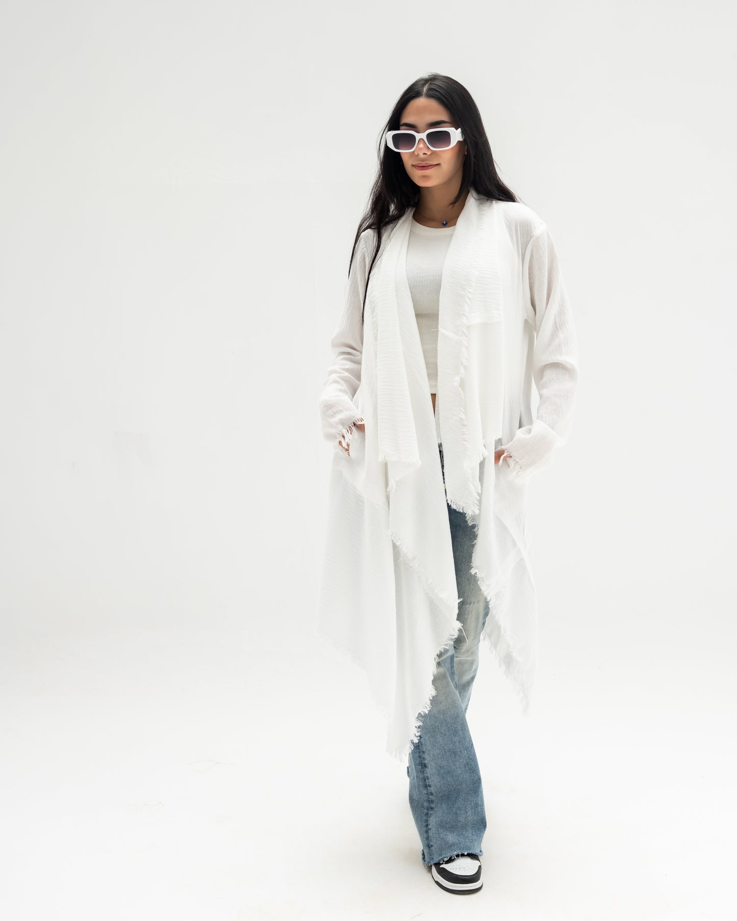 fringes linen cardigan