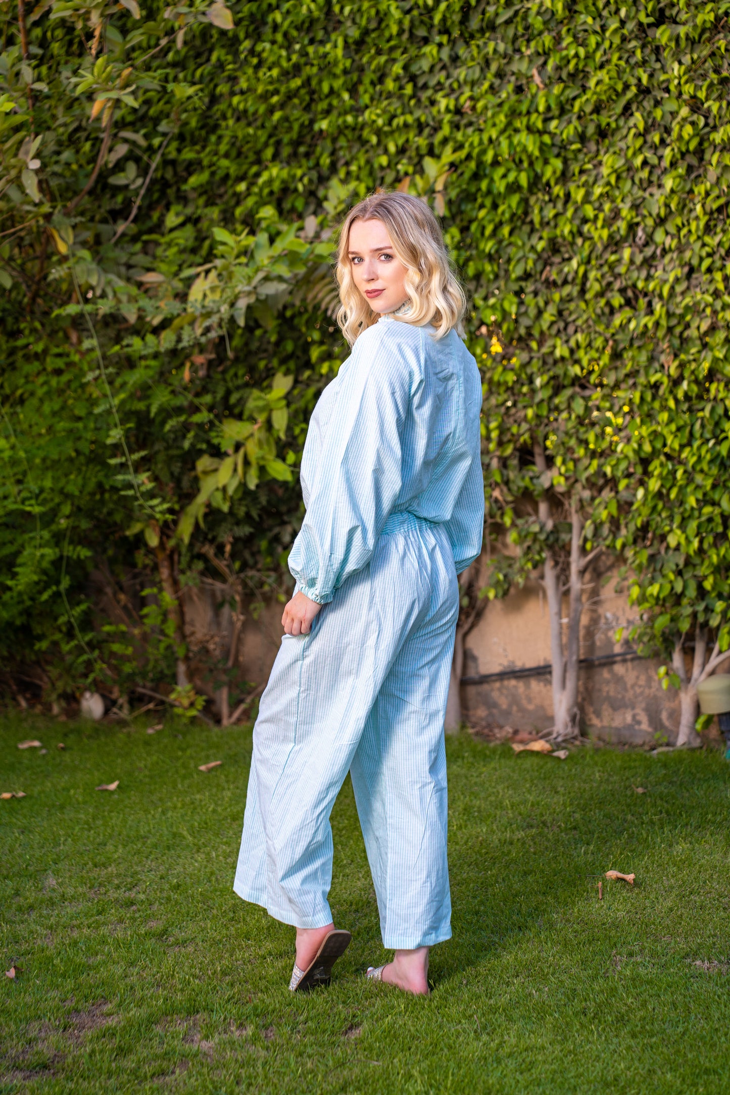 Striped jump suite