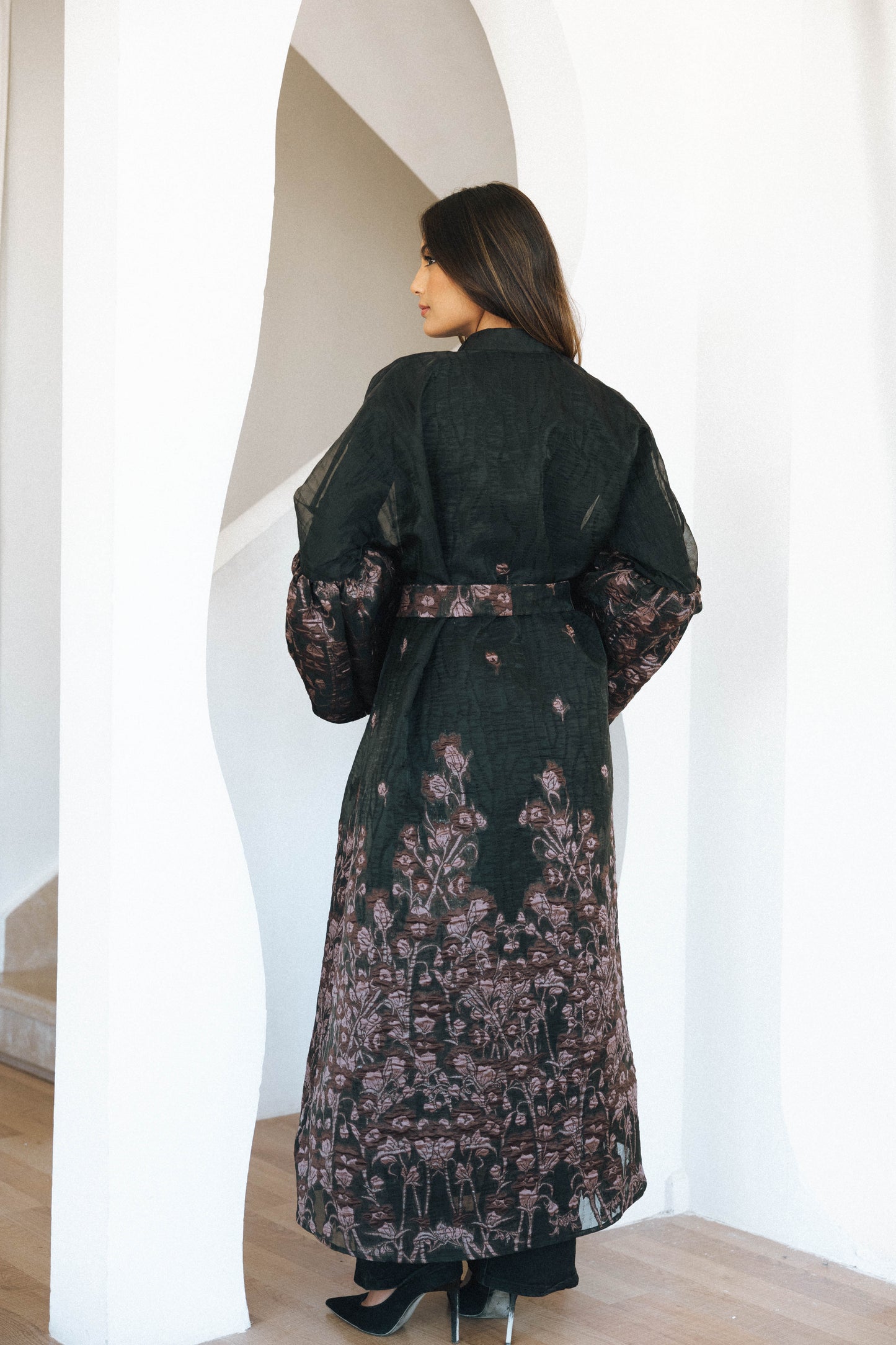 AZZAHRA  KAFTAN - BURGUNDY