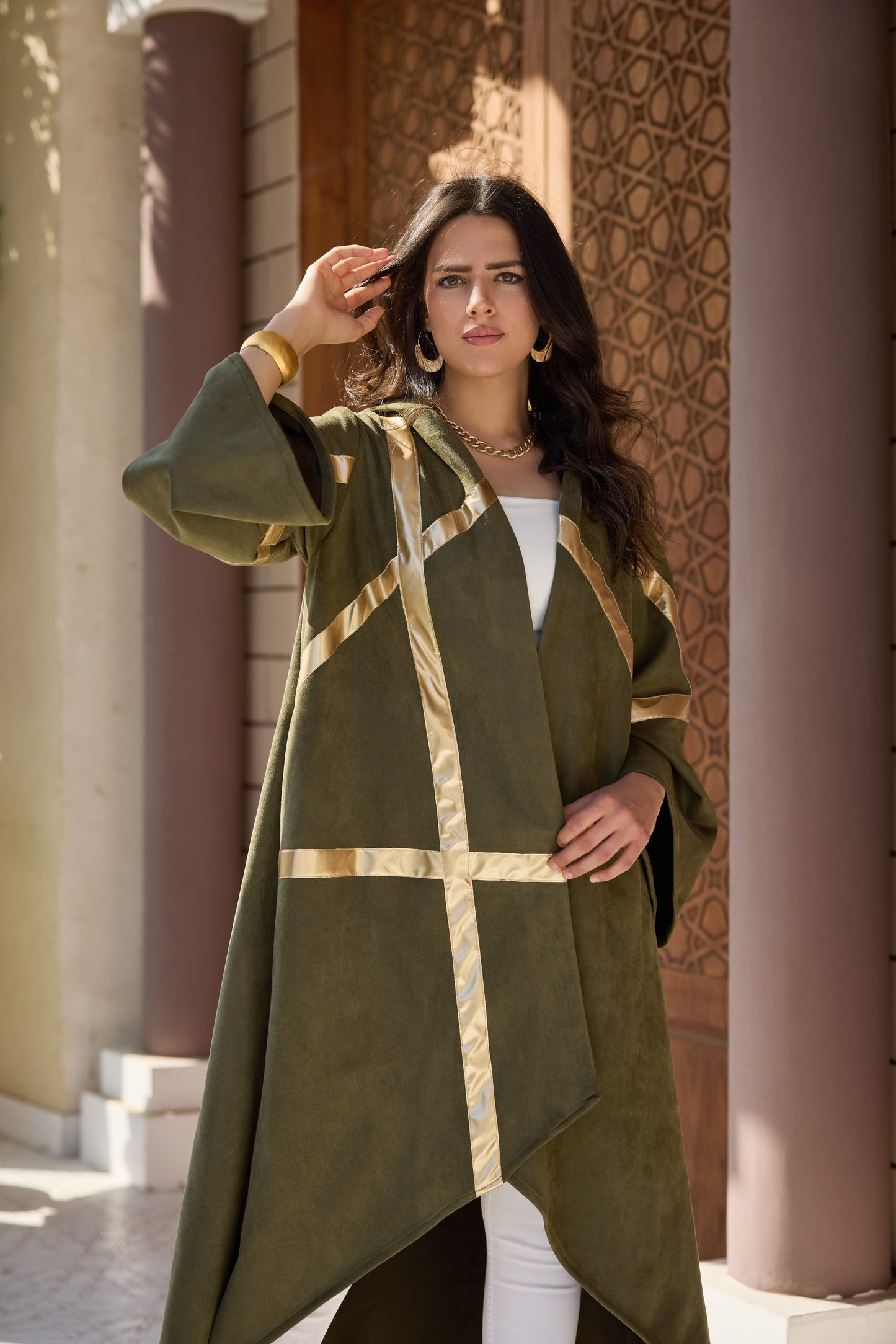 Hooded Suede Kaftan
