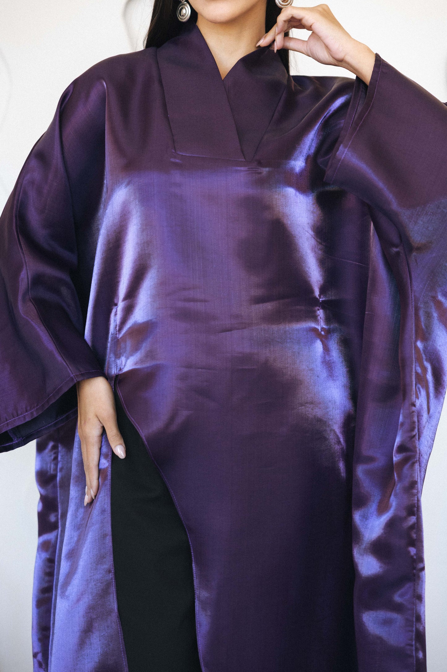 VELOUR FLOW KAFTAN - PURPLE
