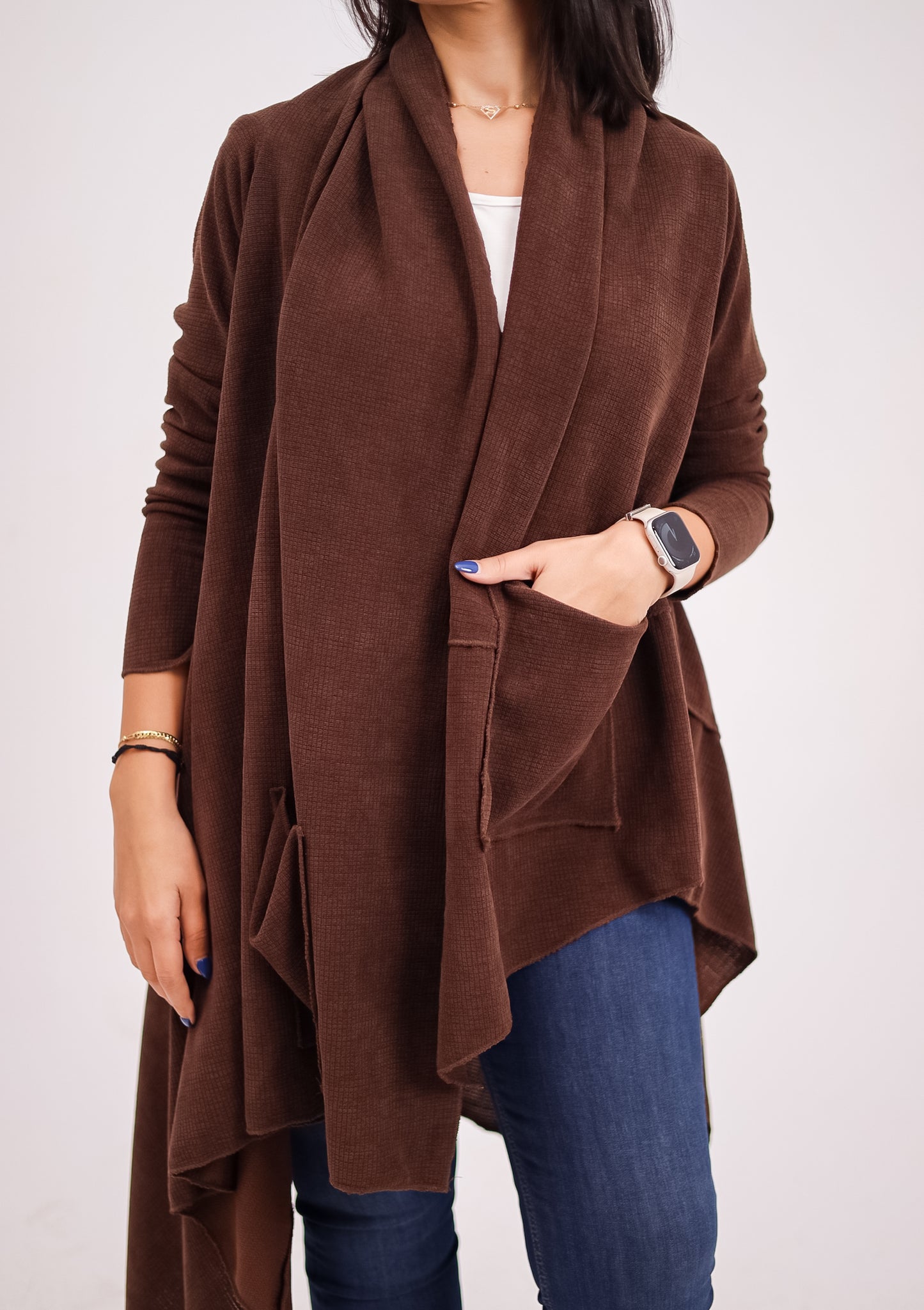 Asymmetrical knit cardigan