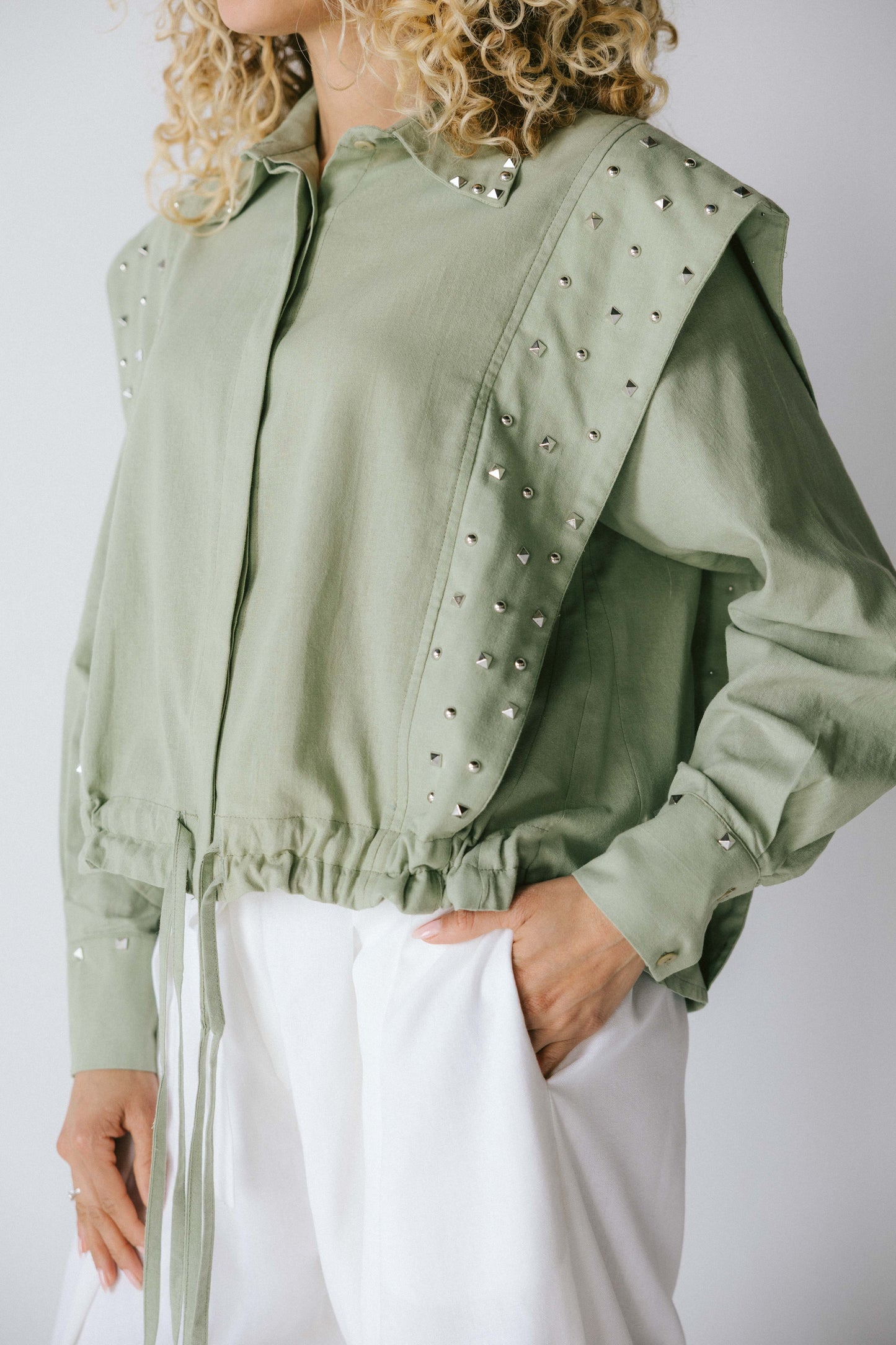 Studded linen shirt