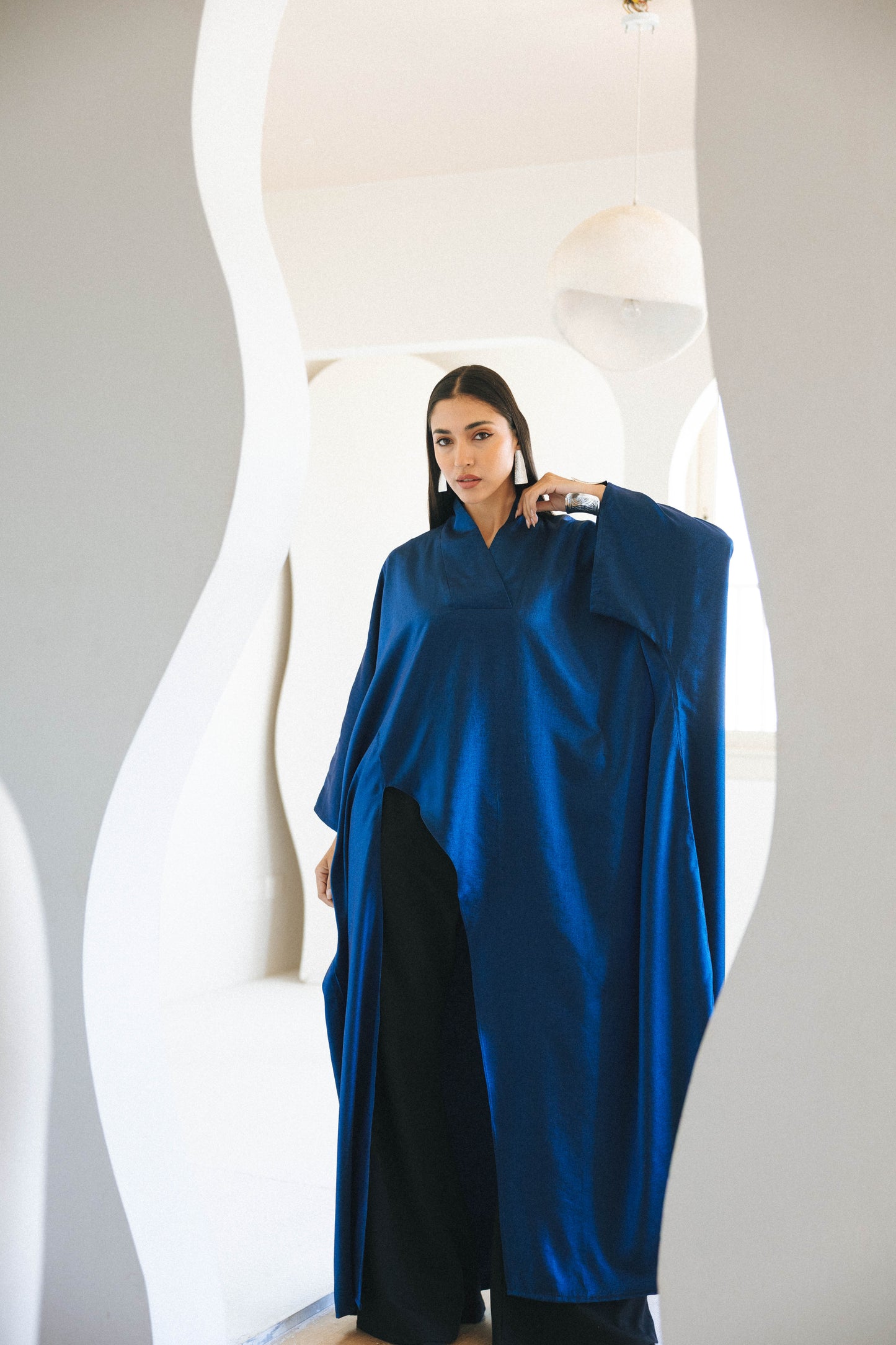 VELOUR FLOW KAFTAN- ROYAL BLUE