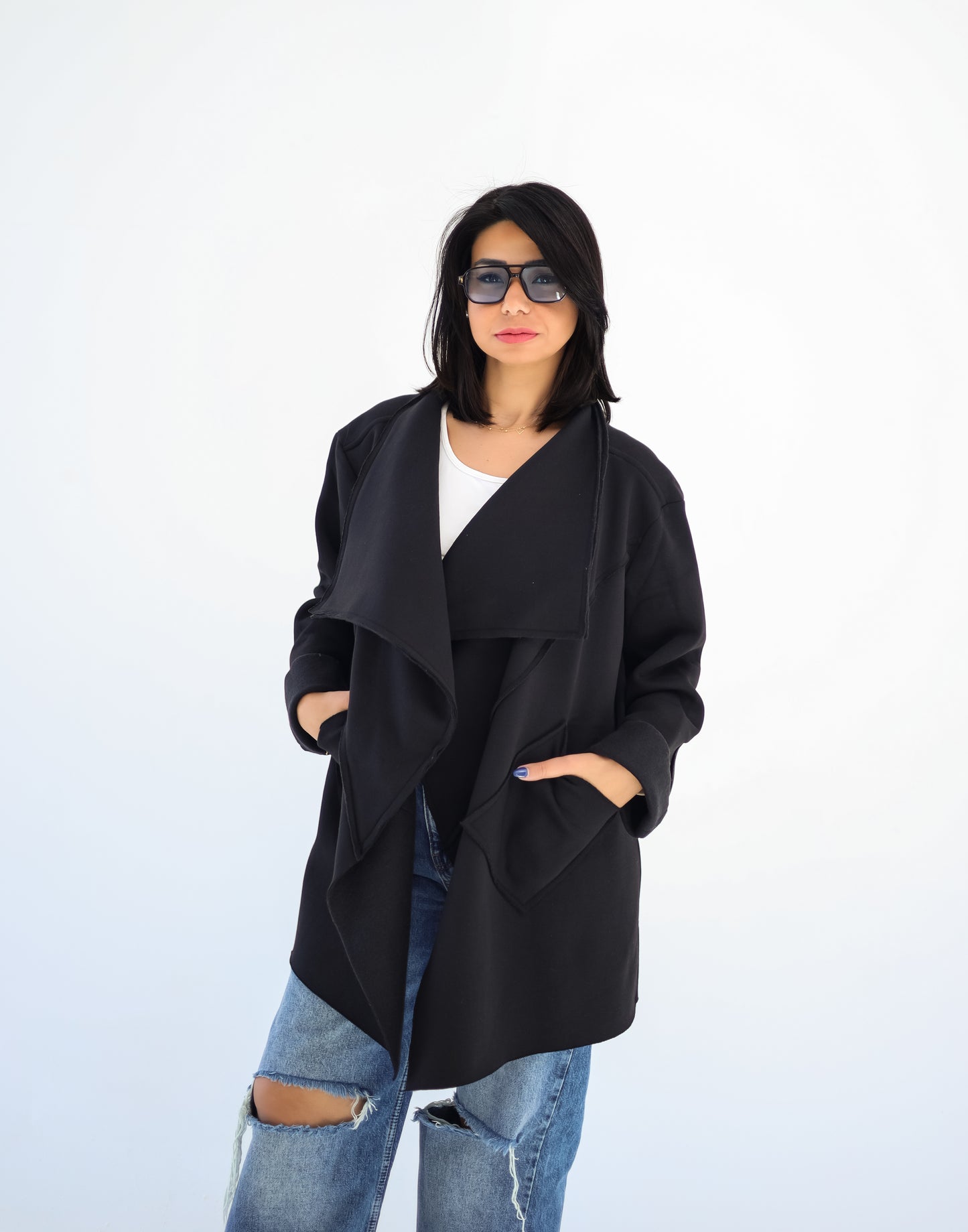 Unfinished Milton cardigan - BLACK